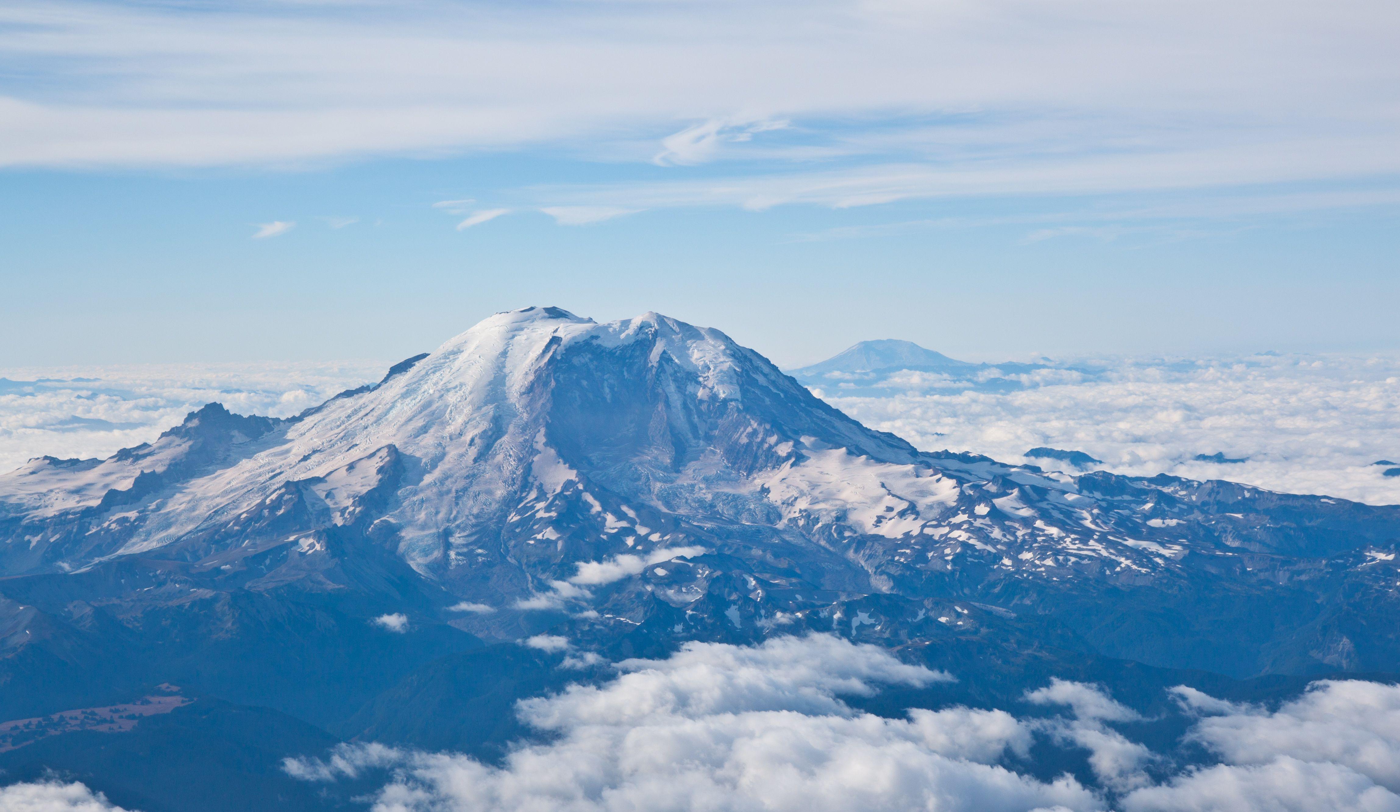 Mt Rainier with Mount St. Helens at the