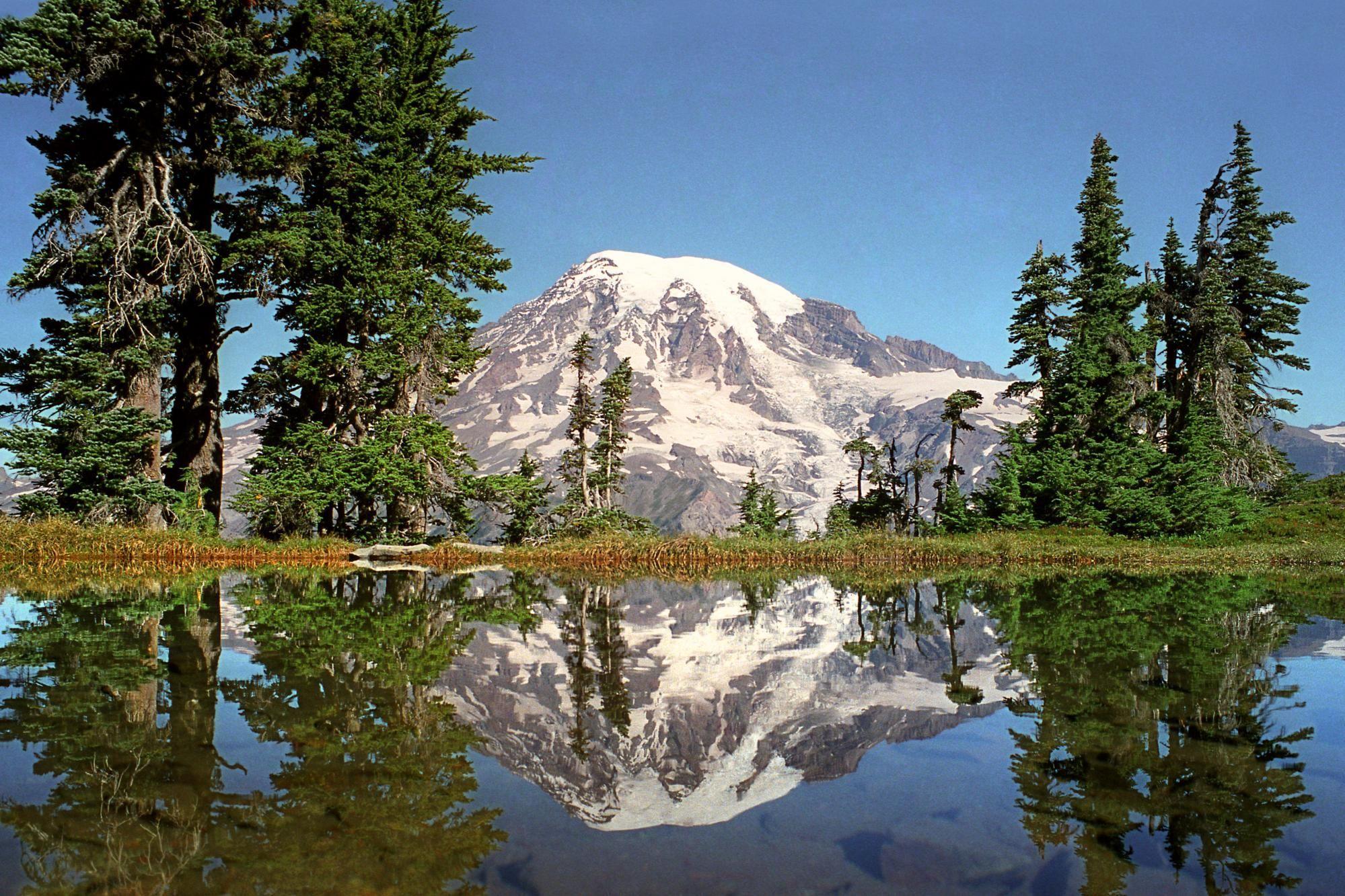 Tahoma's Looking Glass Mt. Rainier National Park Washington. HD