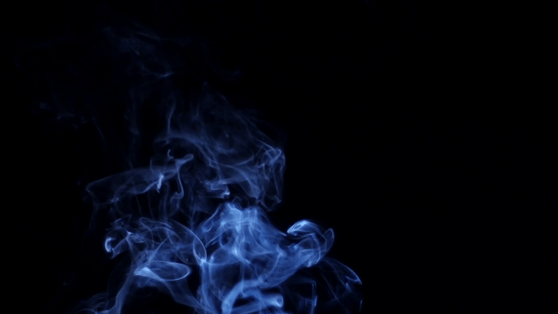 Blue smoke on black background Stock Video Footage
