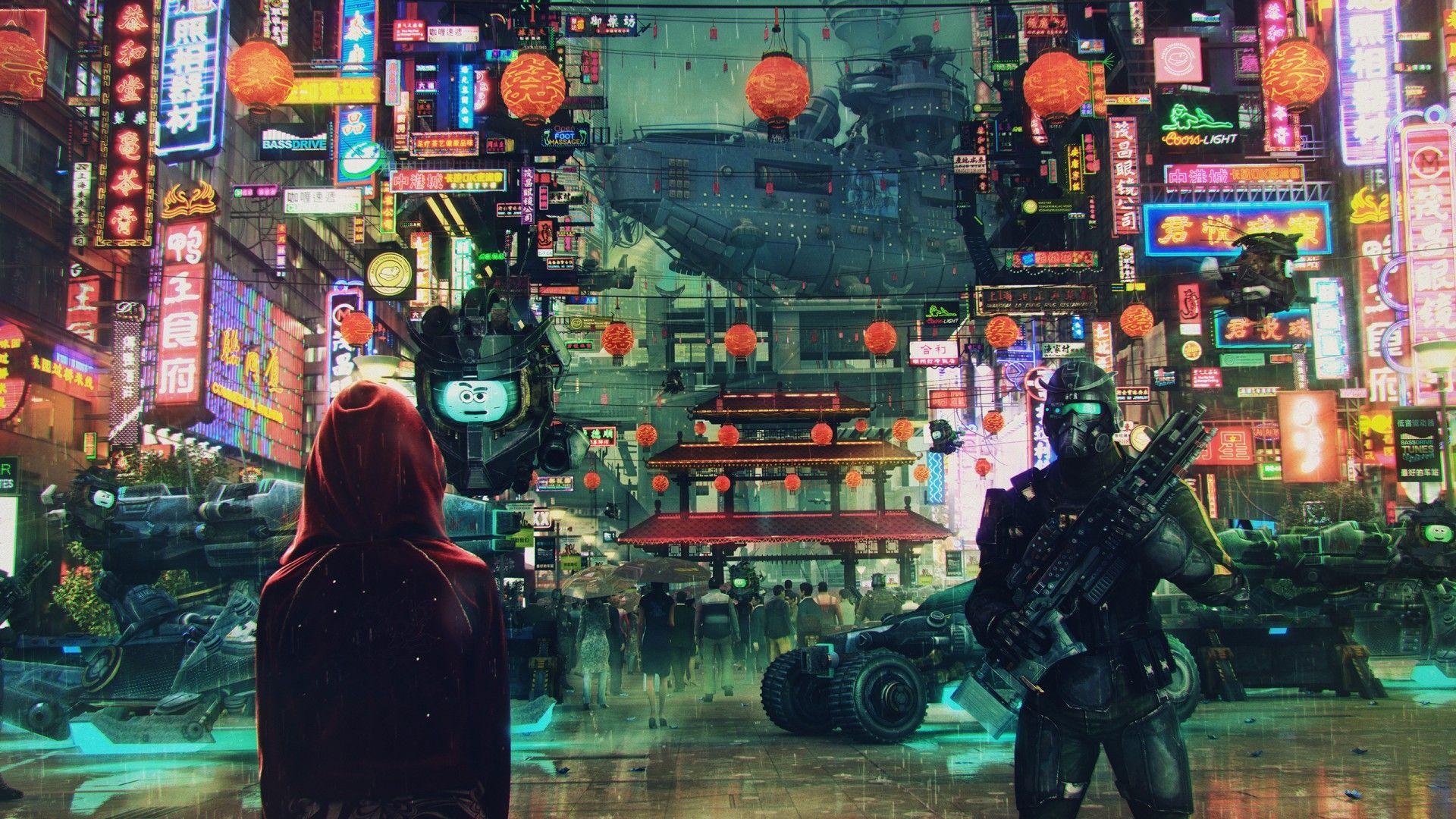 Cyberpunk City Wallpaper. Wallpaper Studio 10. Tens of thousands