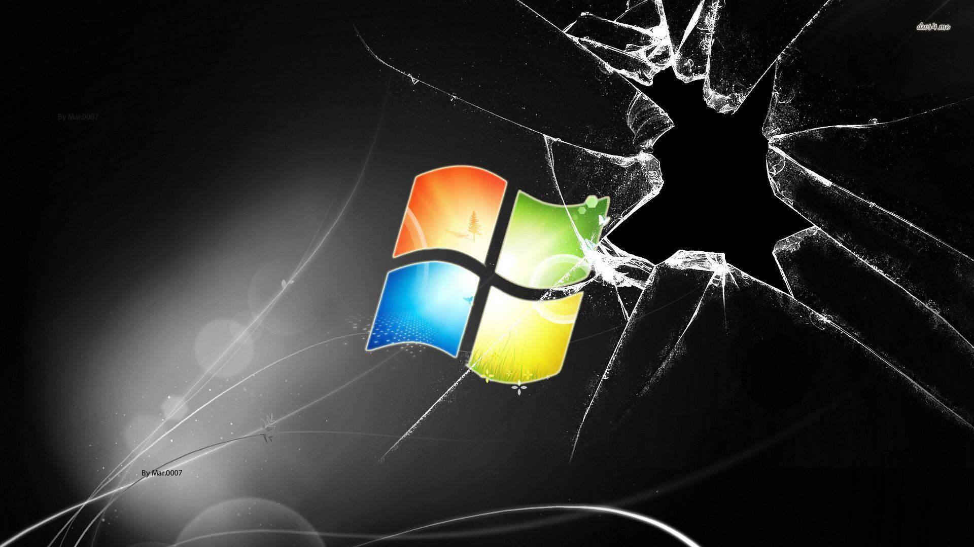 Download Broken Glass Windows Logo wallpaper 281162. Broken