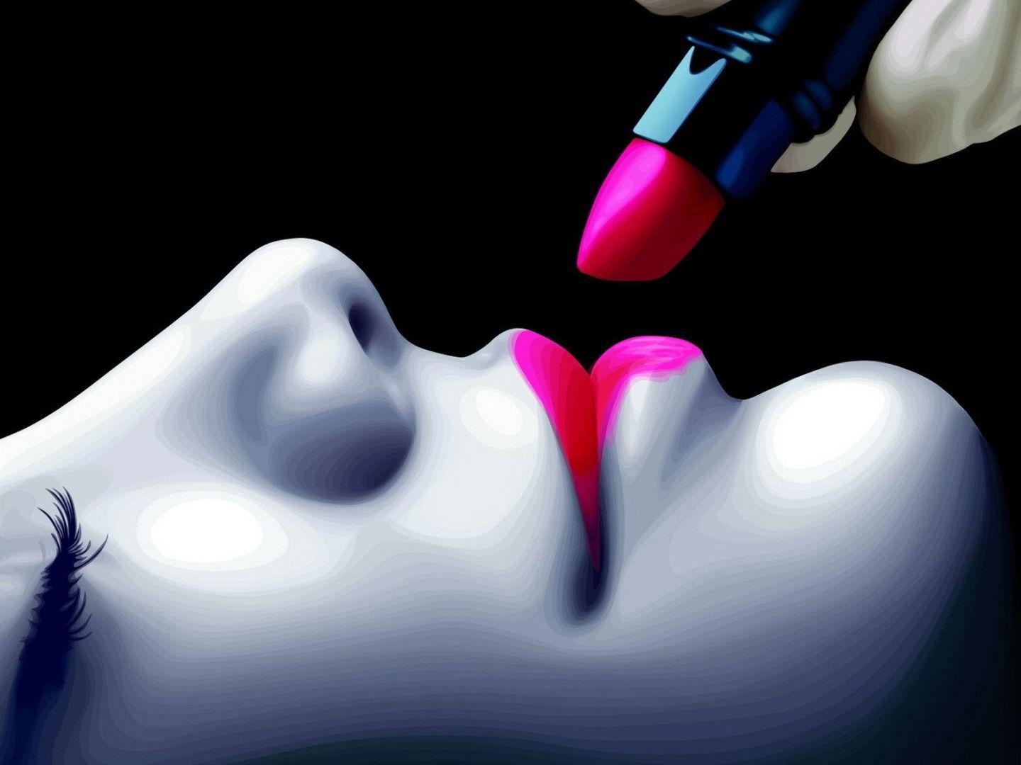 Hot Pink Lipstick Widescreen Wallpaper. Wide Wallpaper.NET