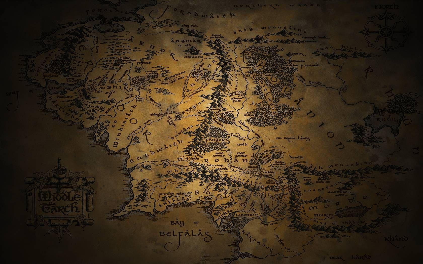 Map Of Middle Earth Wallpaper. Image Wallpaper