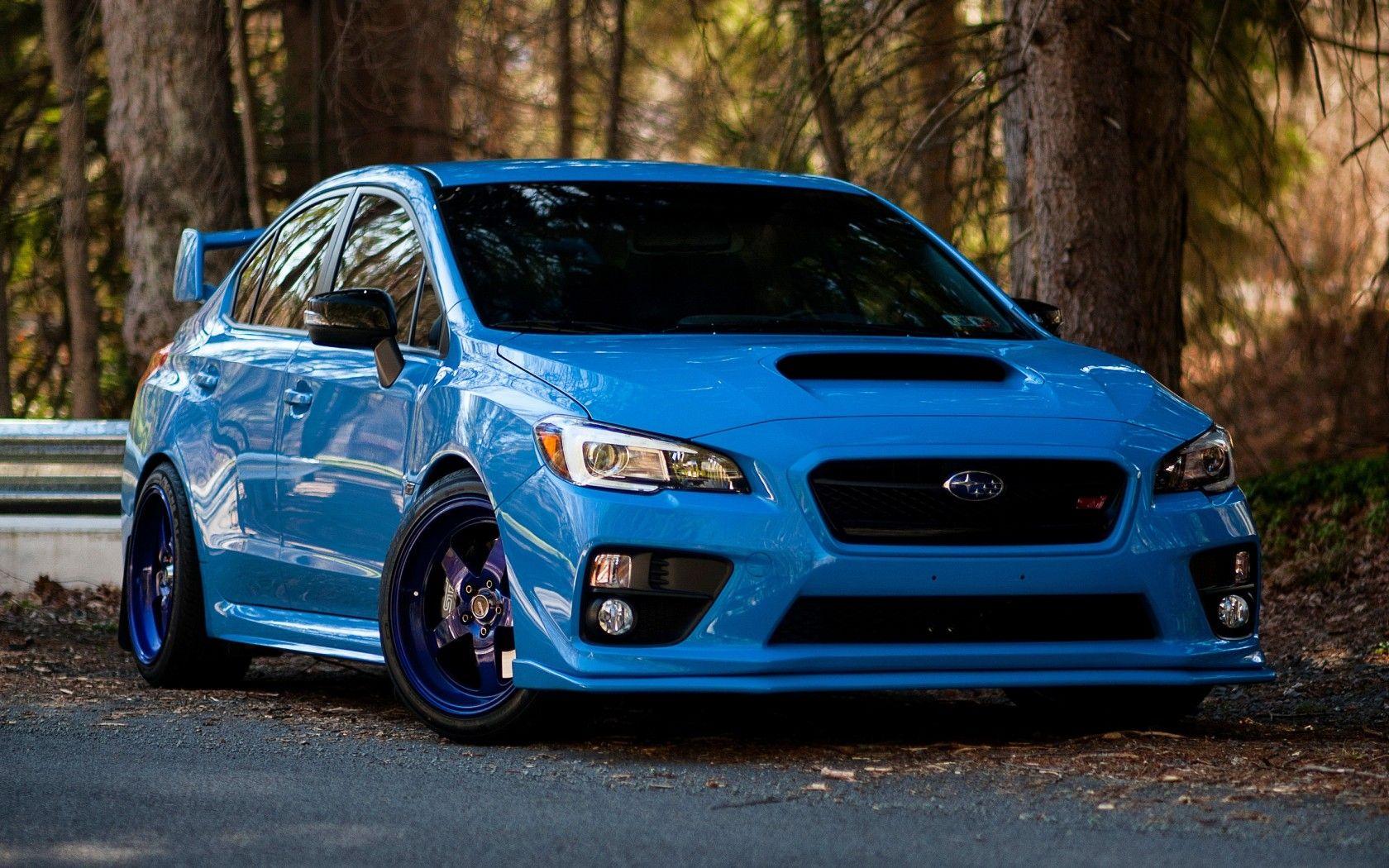 Subaru Wrx Sti Blue Front view 4k Ultra HD wallpaper Cars