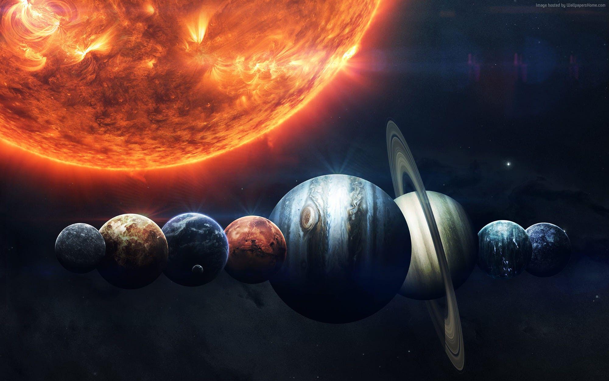Wallpaper sun, planet, HD, Space