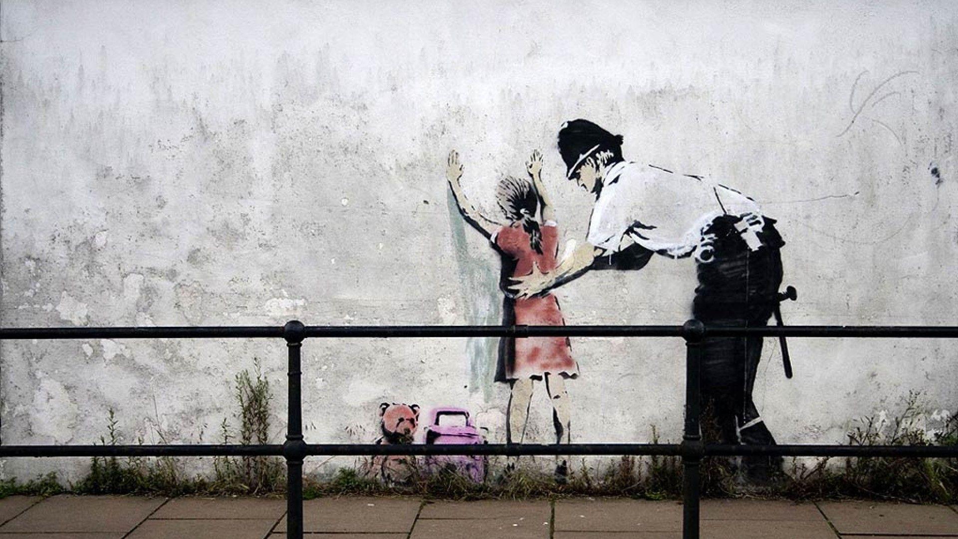 ScreenHeaven: Banksy street art desktop and mobile background