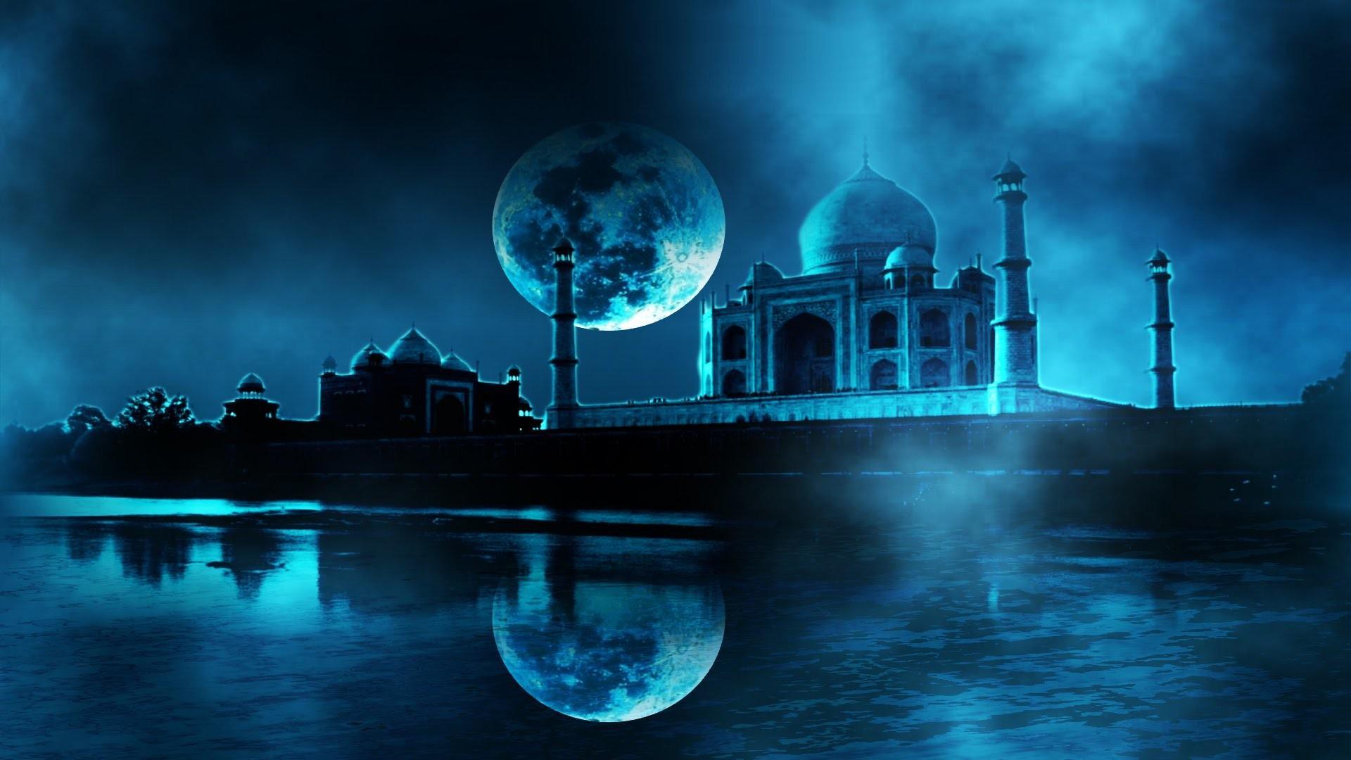 Taj Mahal In The Full Moon Art Wallpaper. Wallpaper