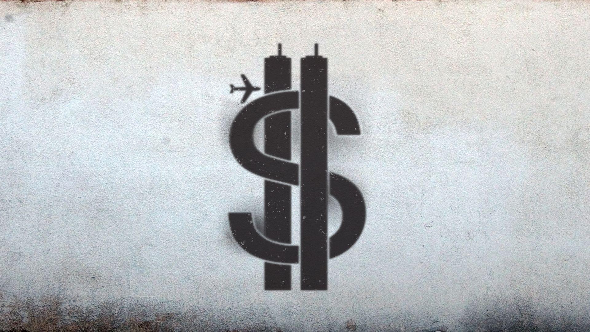 Wallpaper.wiki Capitalism Dollar Sign Graffiti Twin Towers PIC