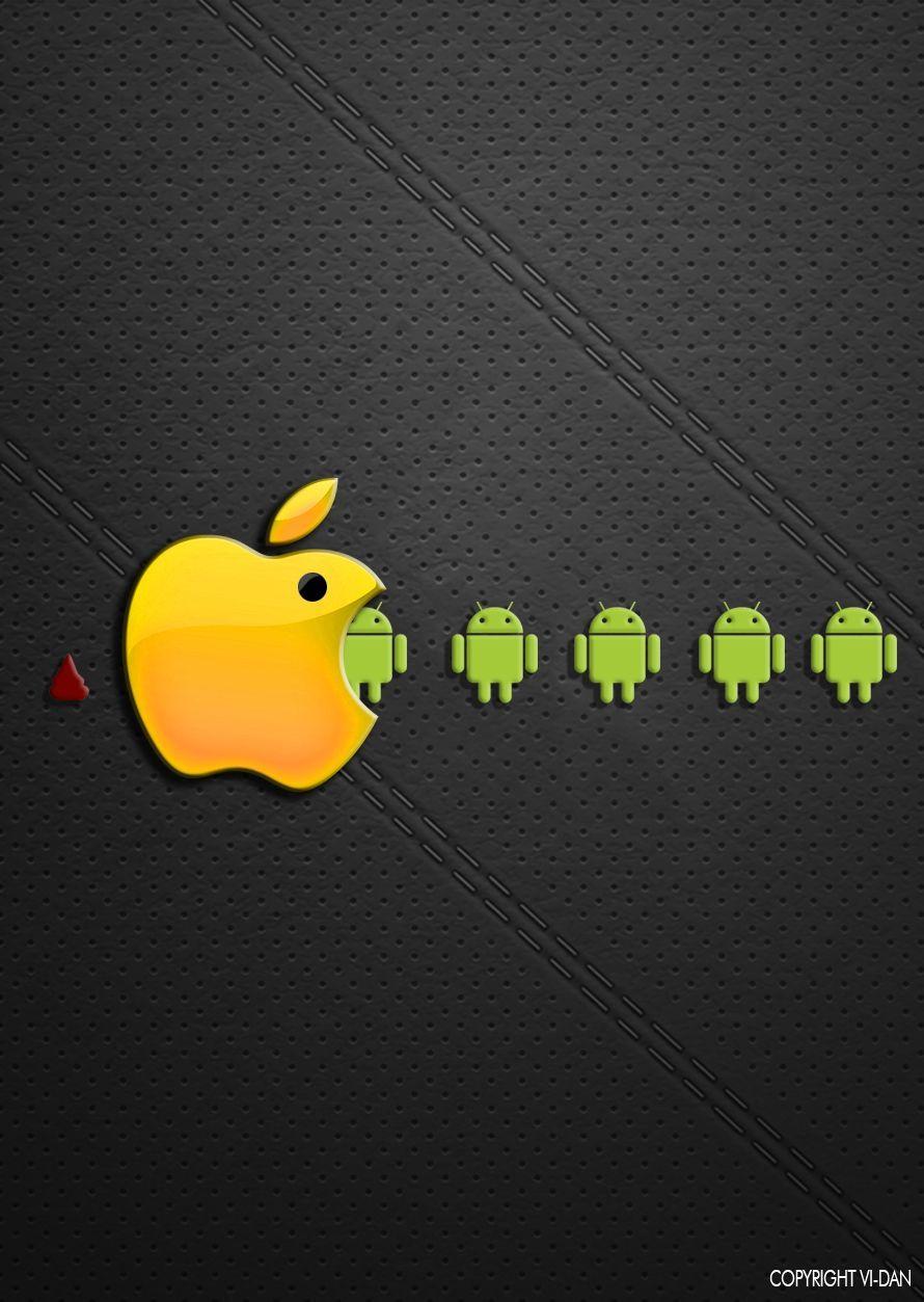 fascinante foto android vs apple. android vs apple