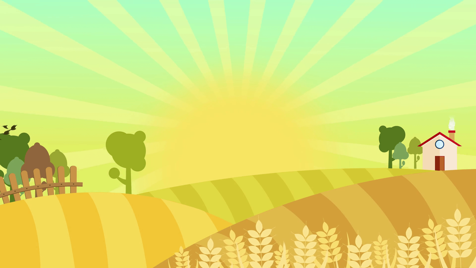 Nice cartoon animation of colorful farm Background seamless loop
