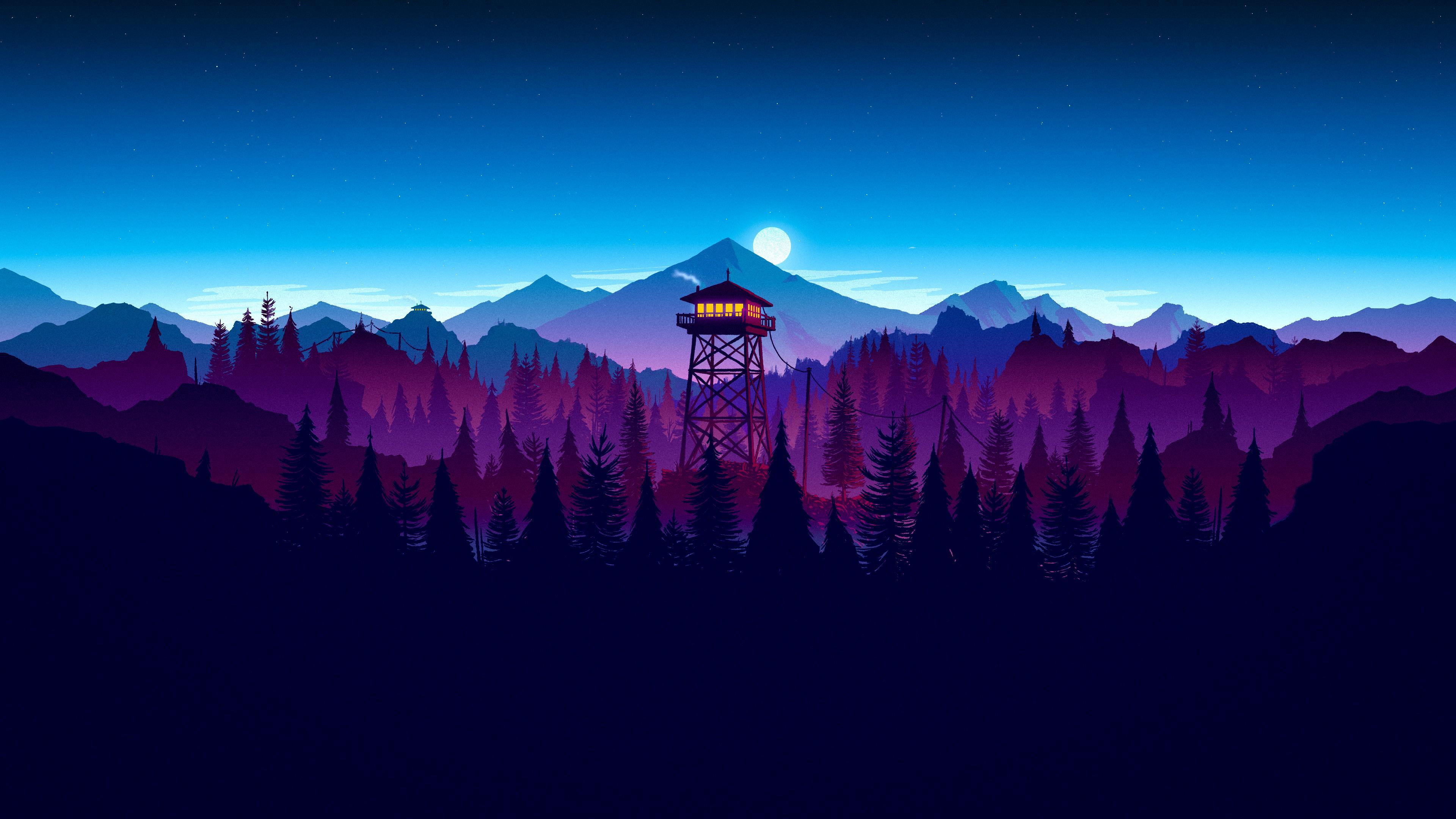 Firewatch Sunset Artwork, HD Artist, 4k Wallpaper, Image