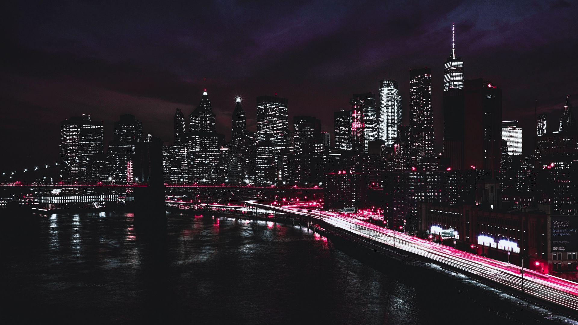 Download wallpaper 1920x1080 new york, usa, night, skyscrapers full