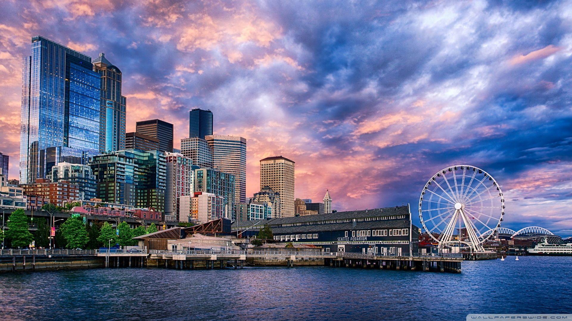 Seattle Great Wheel, Washington, USA ❤ 4K HD Desktop Wallpaper