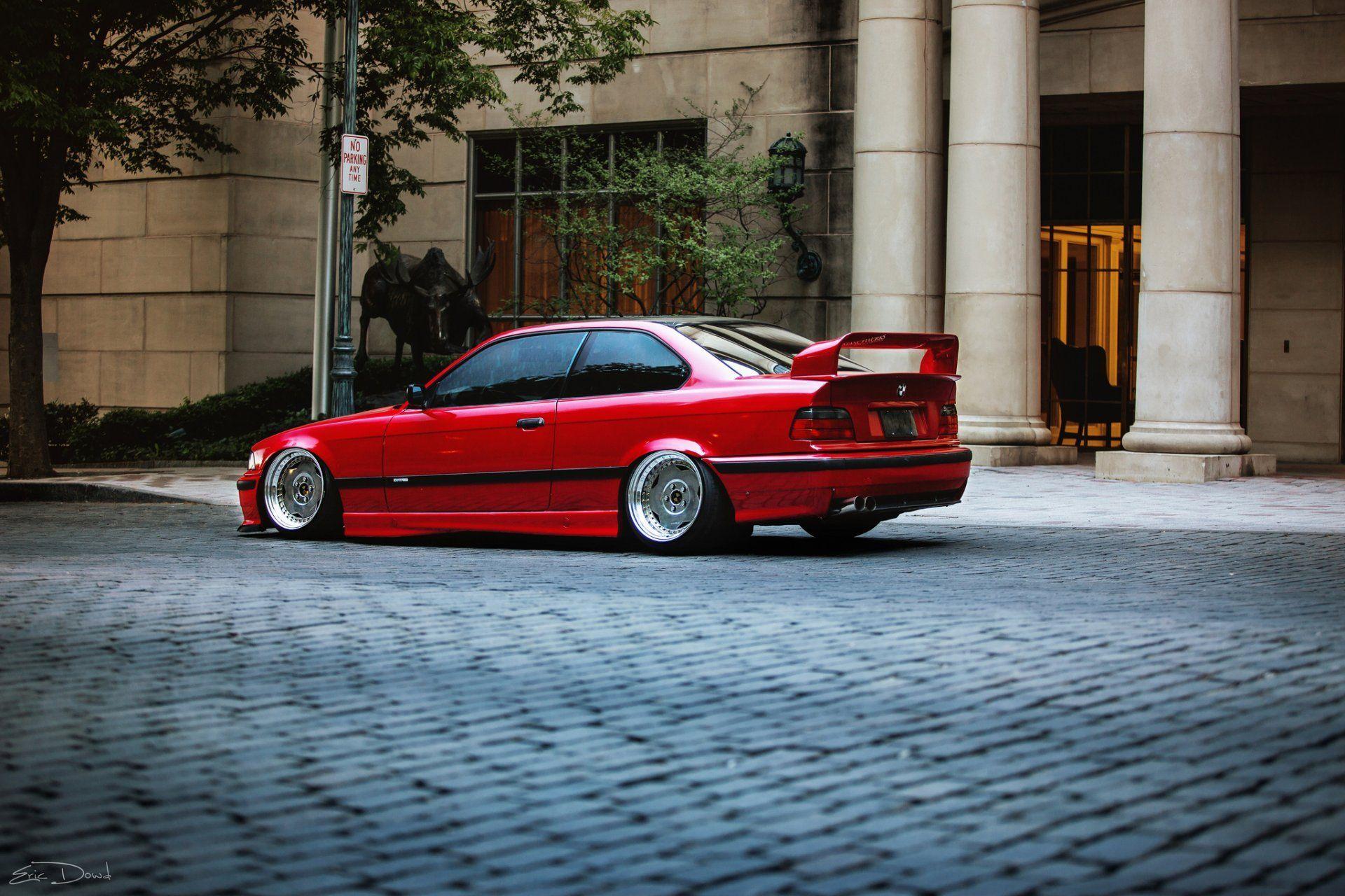 bmw e36 red tuning HD wallpaper