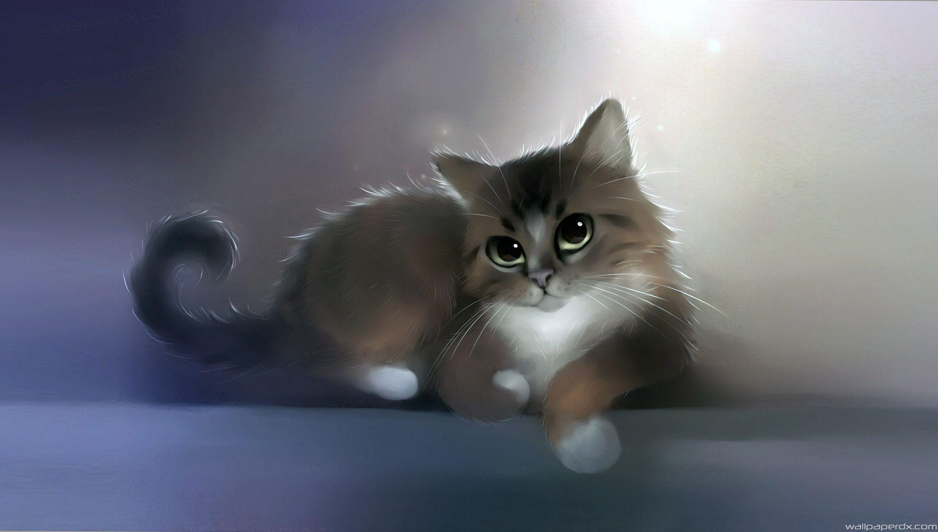 cat apofiss drawing cute cat HD background.com.. Best
