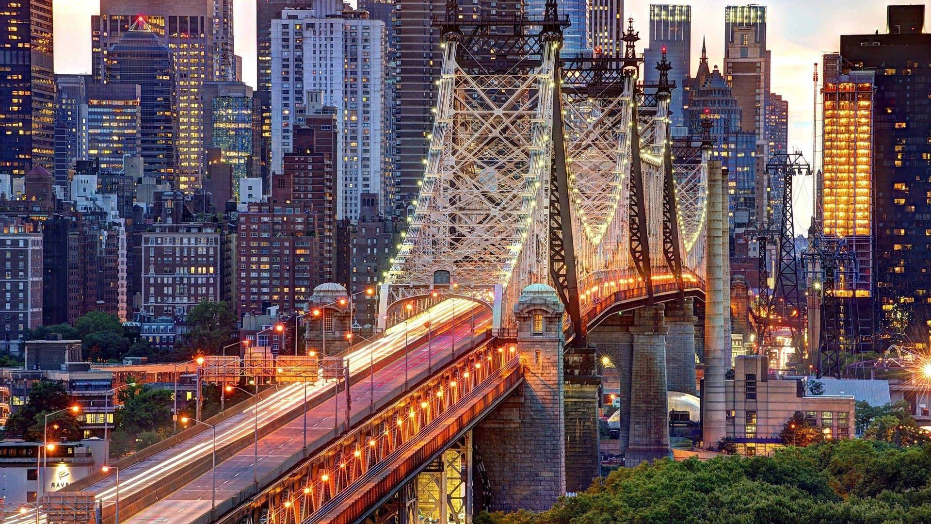Bridges: Early Morning Queensboro Bridge Nyc New York City USA