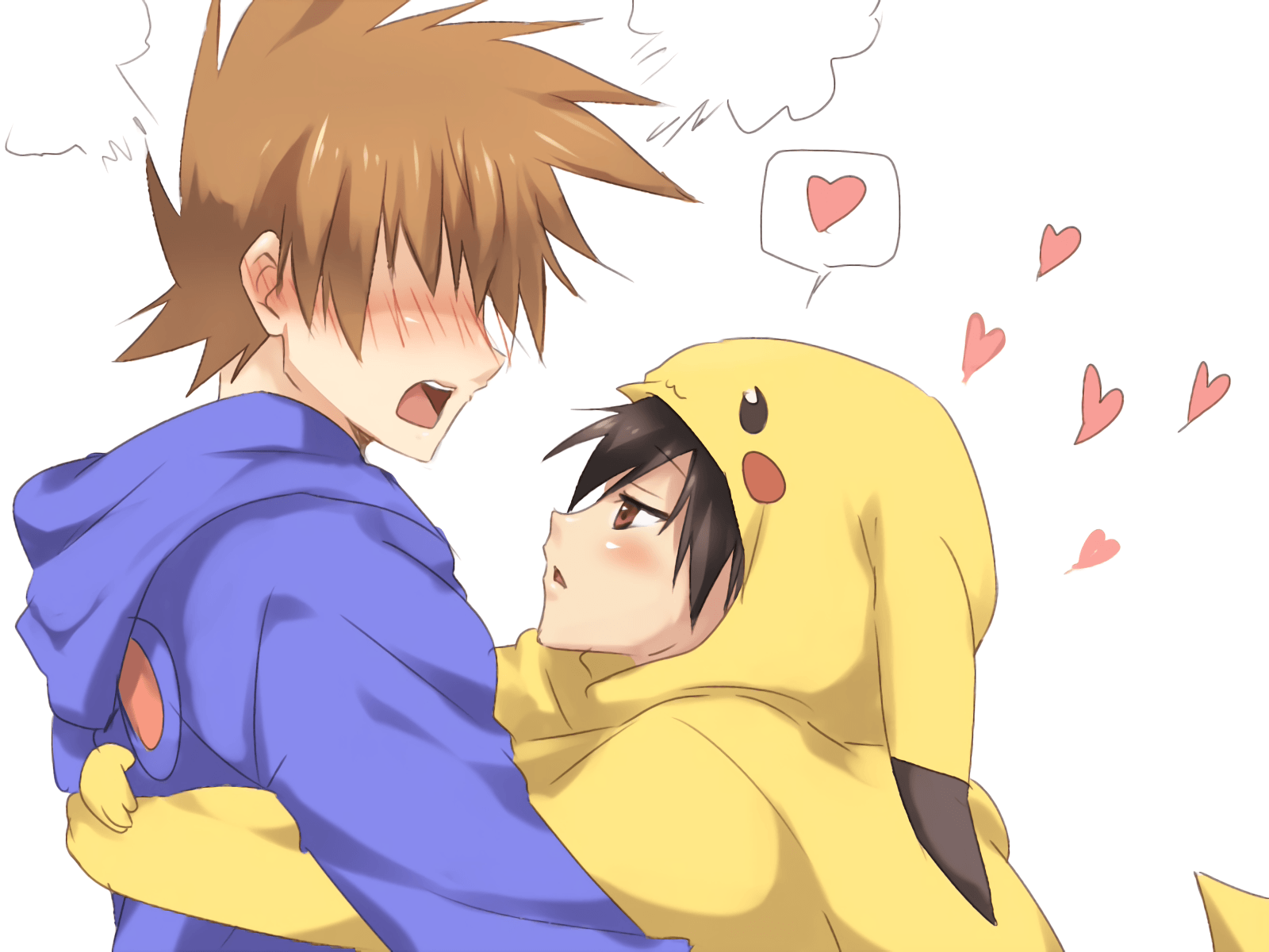 cuddling in bed gay anime boys
