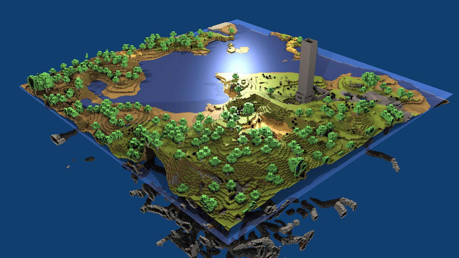 Minecraft World HD desktop wallpaper, Widescreen, High Definition
