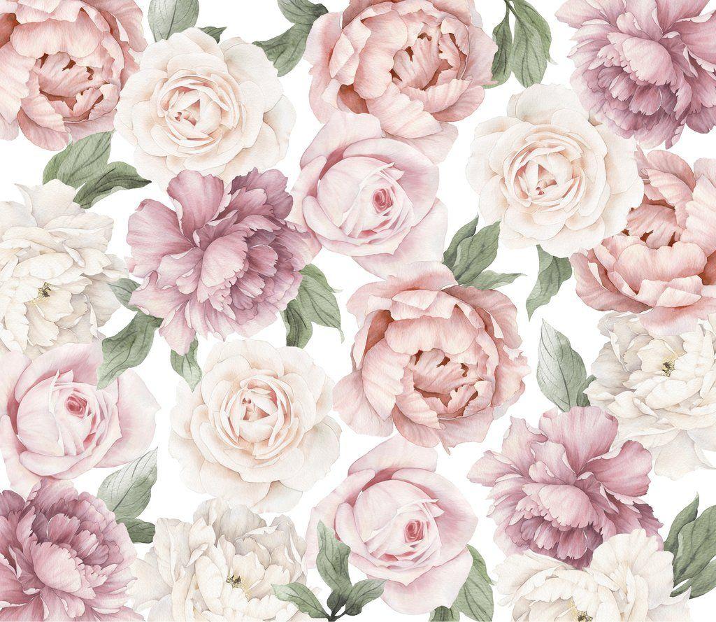 Peony and Rose Wallpaper