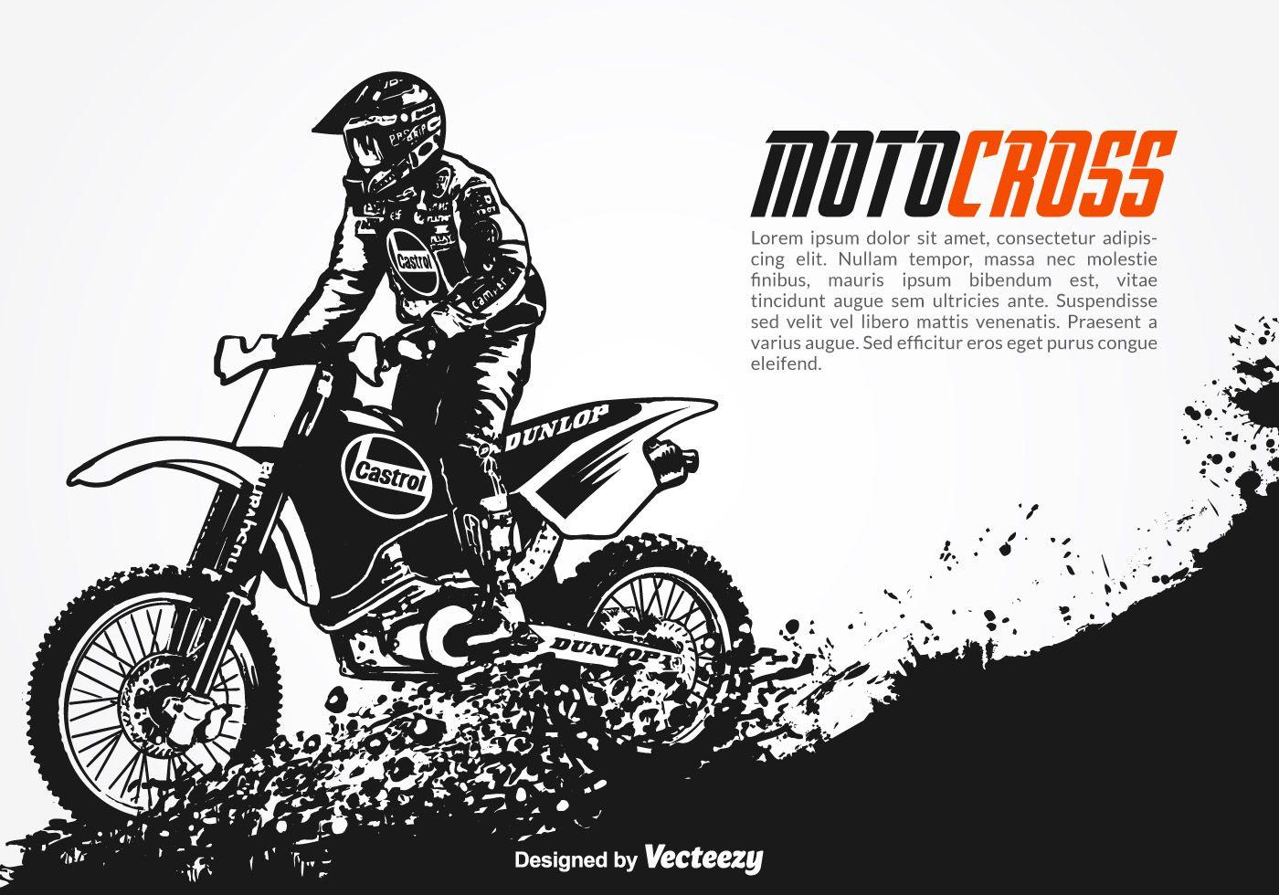 Vector Motocross Background Free Vector Art, Stock