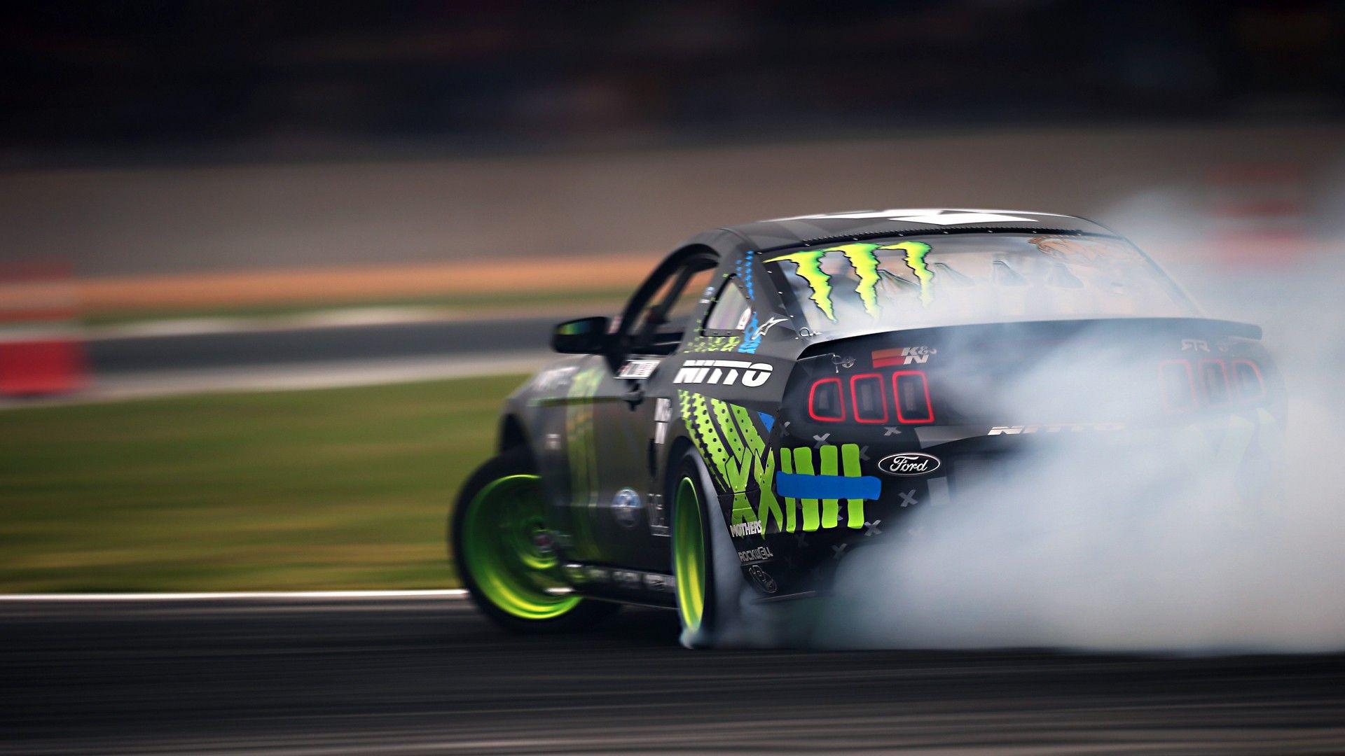 cars, Ford Mustang, Monster Energy, drifting, races, Ford Mustang