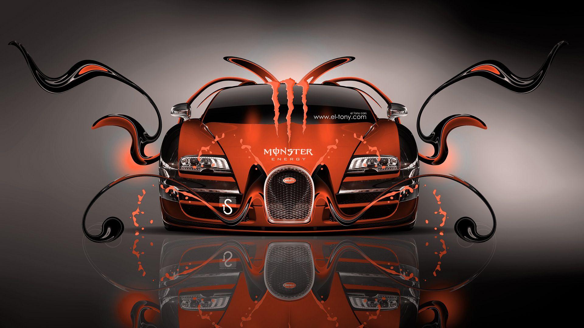 Monster Energy Bugatti Veyron Front Plastic Car 2014