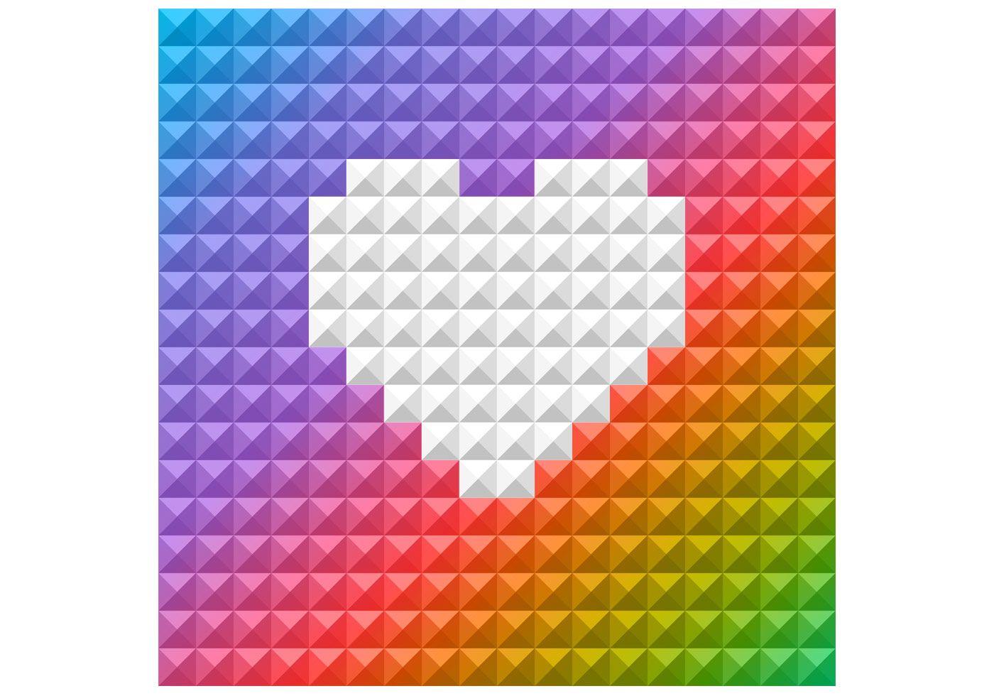 Bright Rainbow Heart Vector Background Free Vector Art