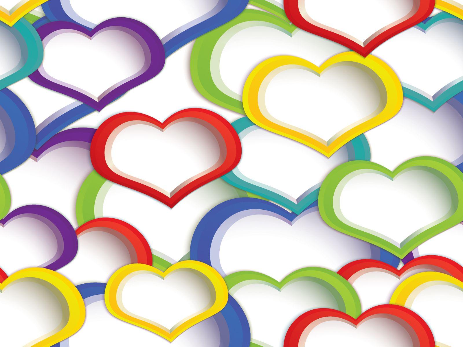 Rainbow Heart Background PPT Background