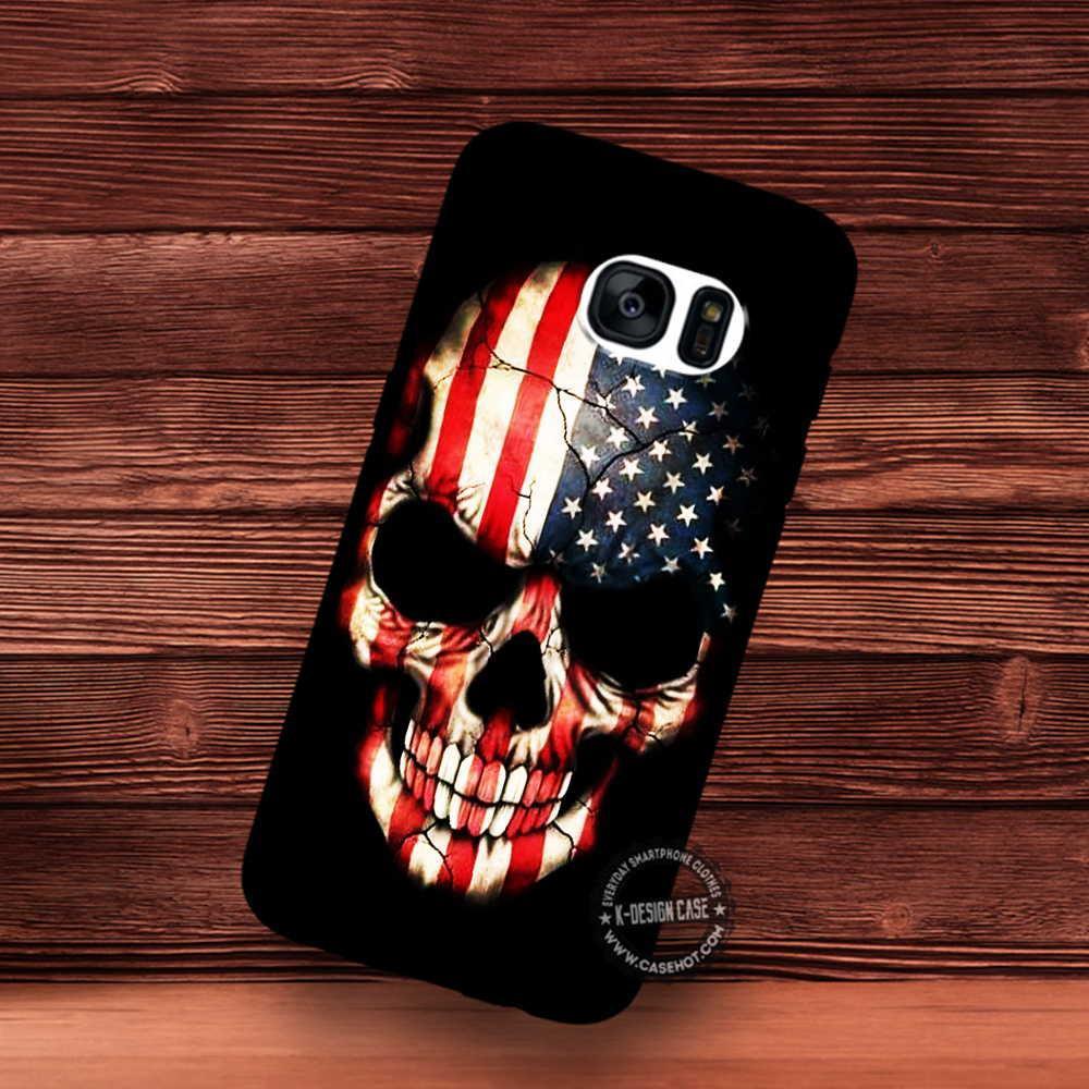 American Flag Wallpaper Skull Galaxy S7 S6 S5 Note 7 Cases