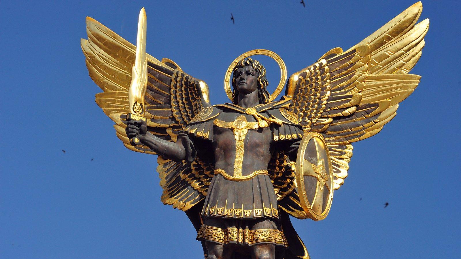 Archangel Michael statue in Kiev Wallpaper