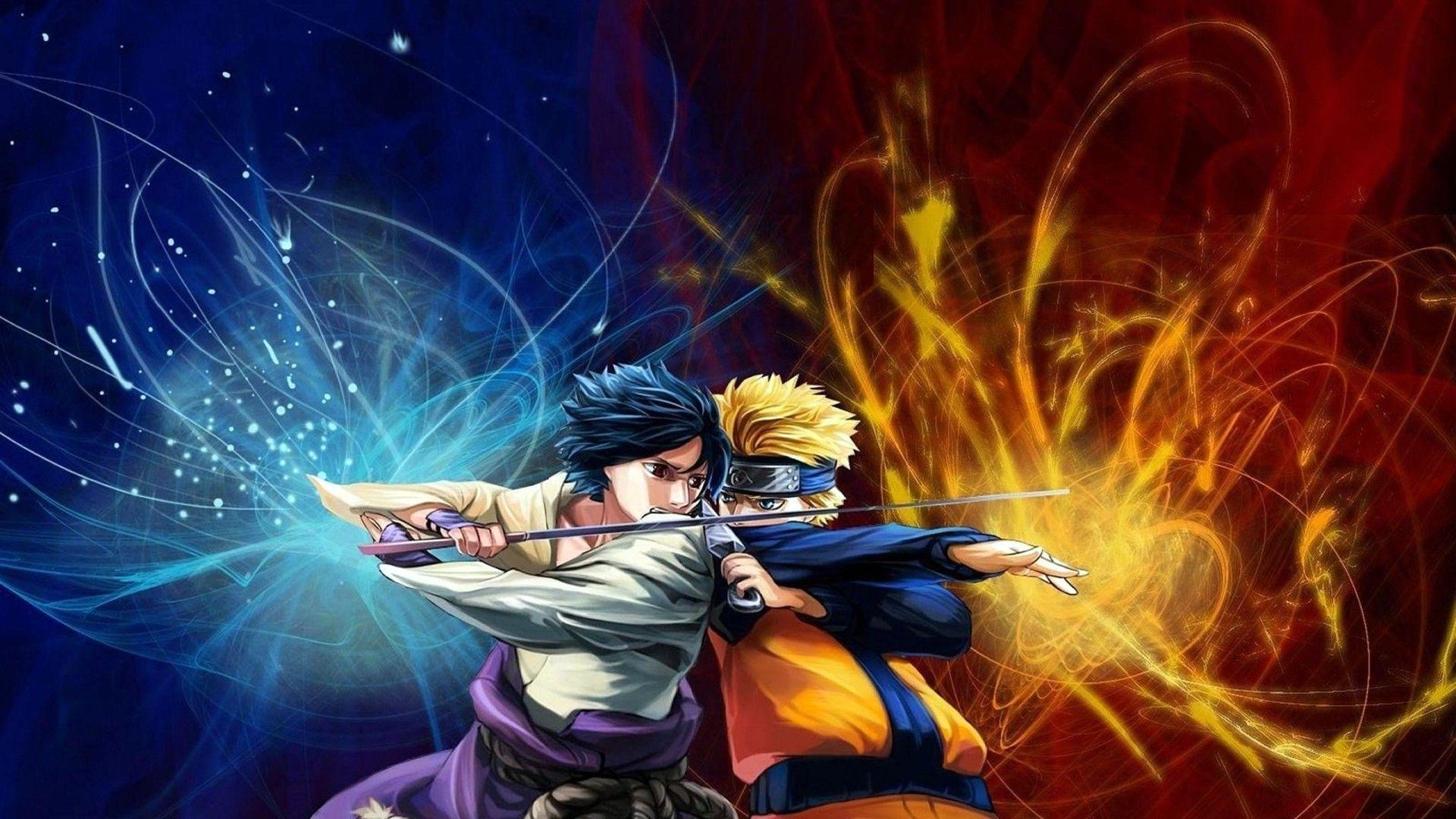 Fighting Uchiha Sasuke Naruto: Shippuden Uzumaki Naruto wallpaper