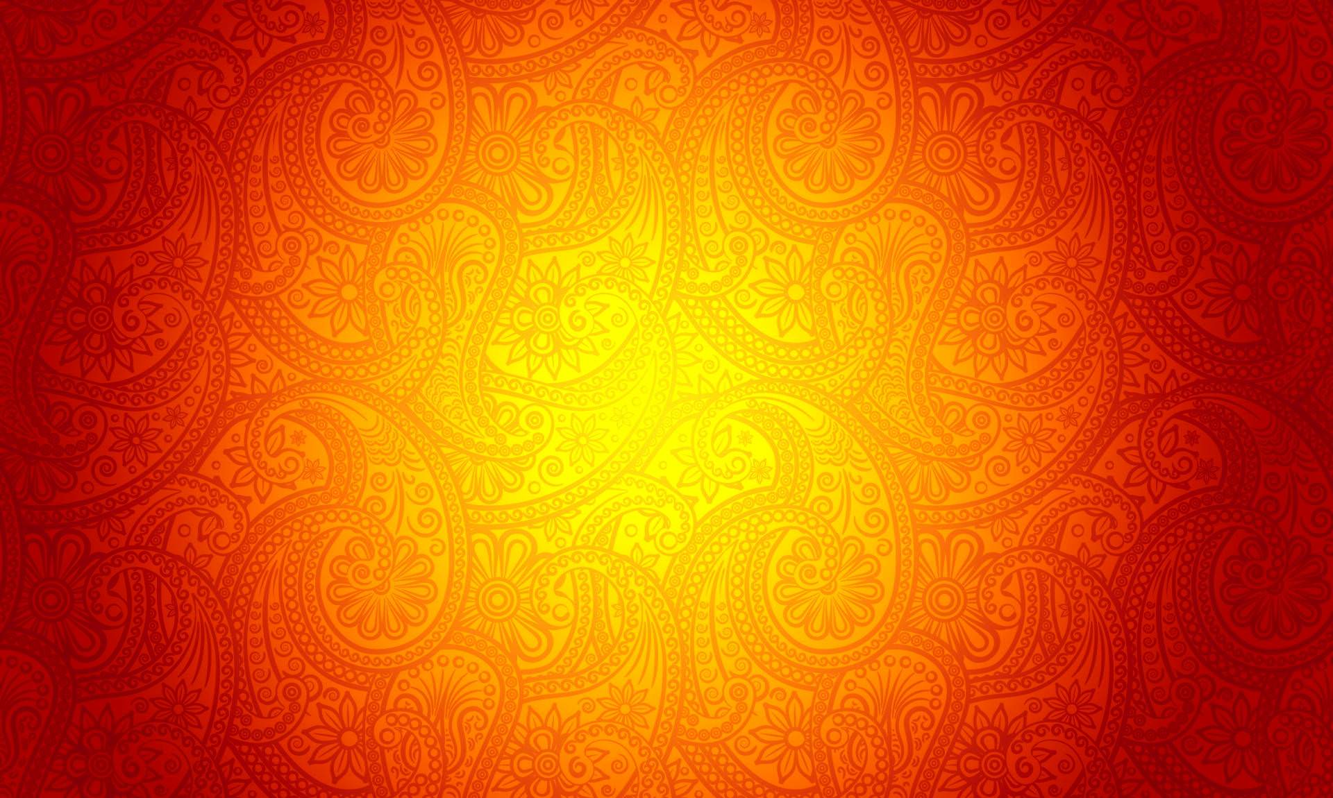 Orange Background With Ornamental Patterns. Manarat Al Tibyan