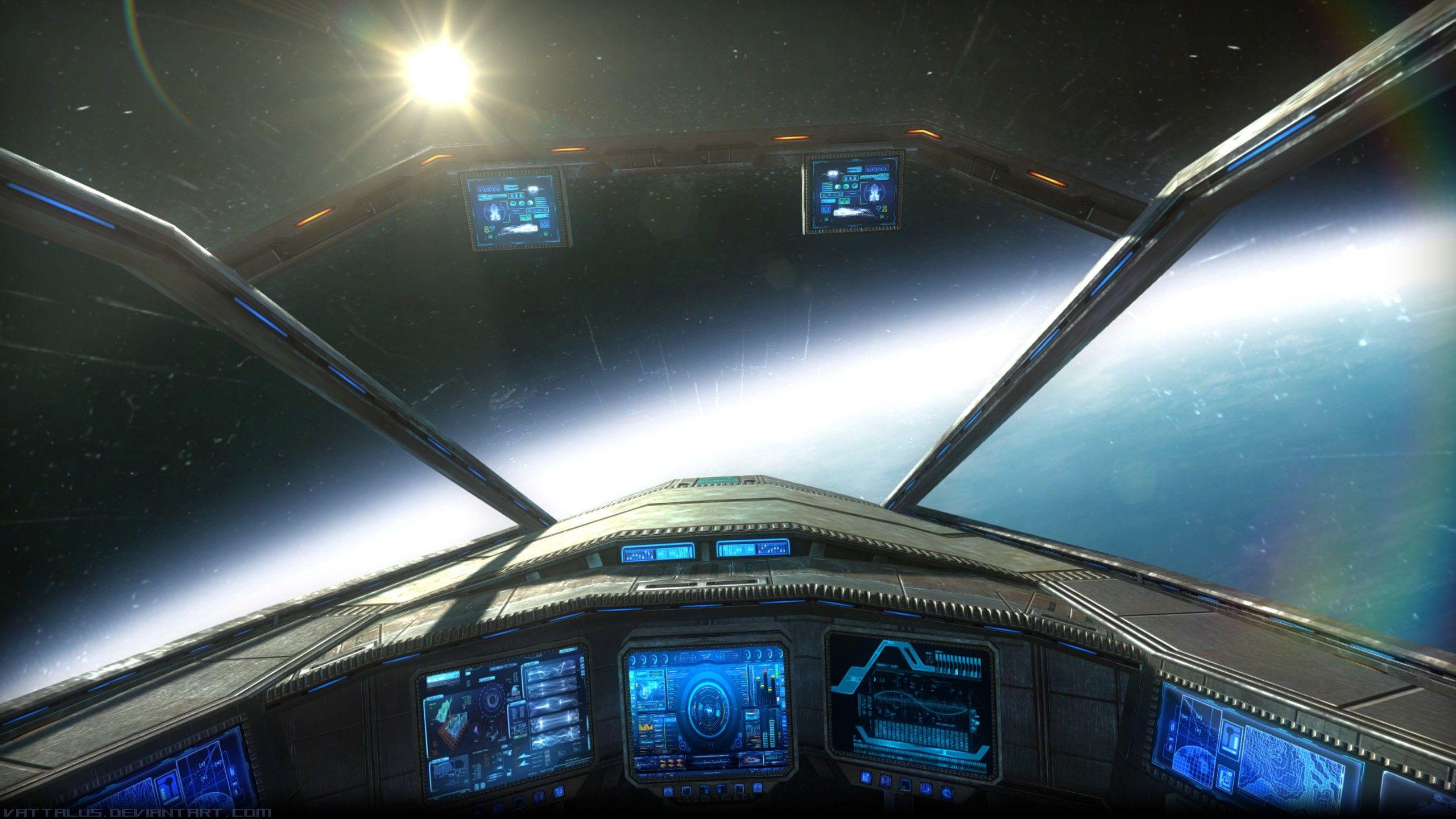 Cockpit View Space Fighter Jet. Awesome Desktop HD Wallpaper