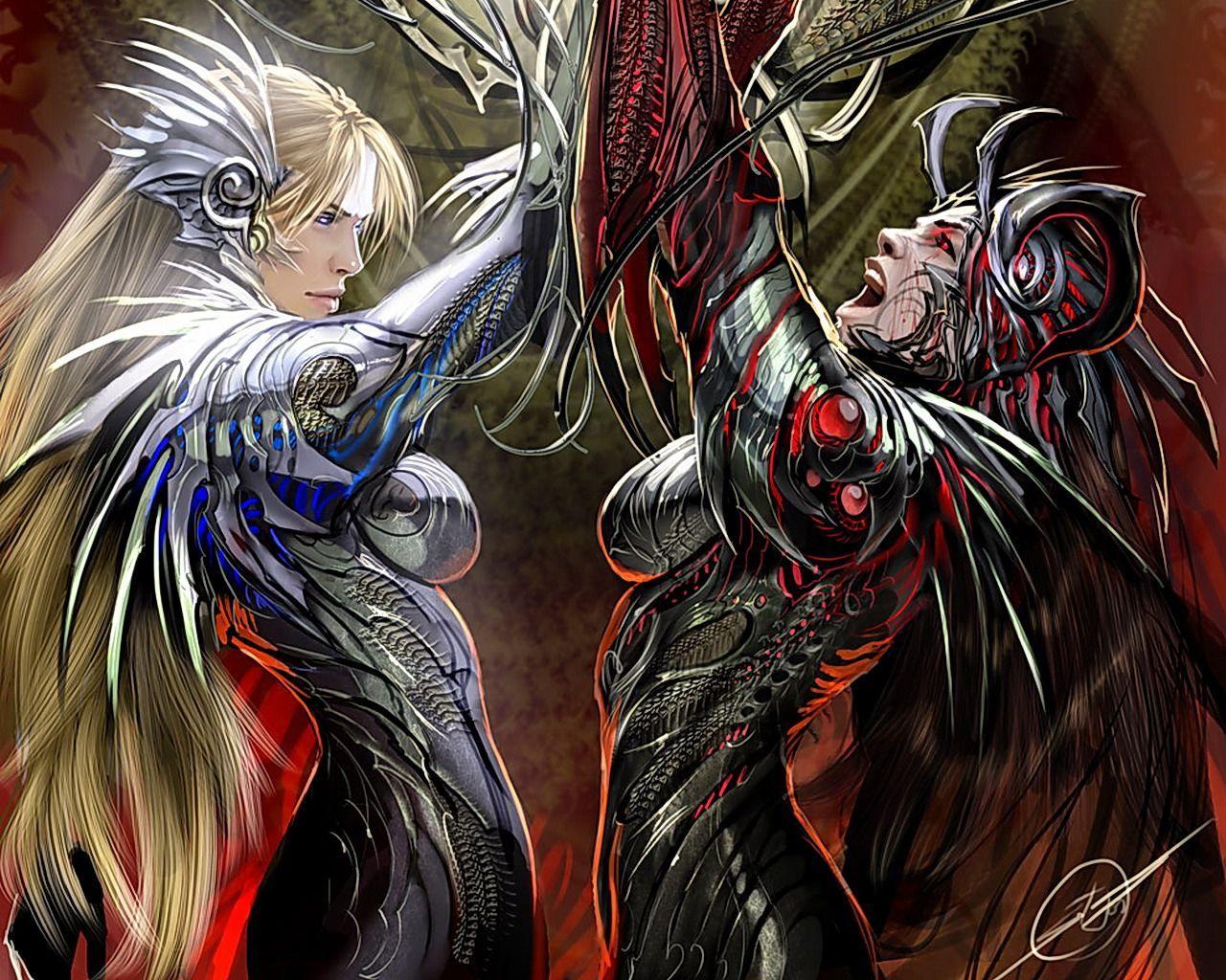 Clash of the Good and Evil wallpaper from Vampire wallpaper. pure