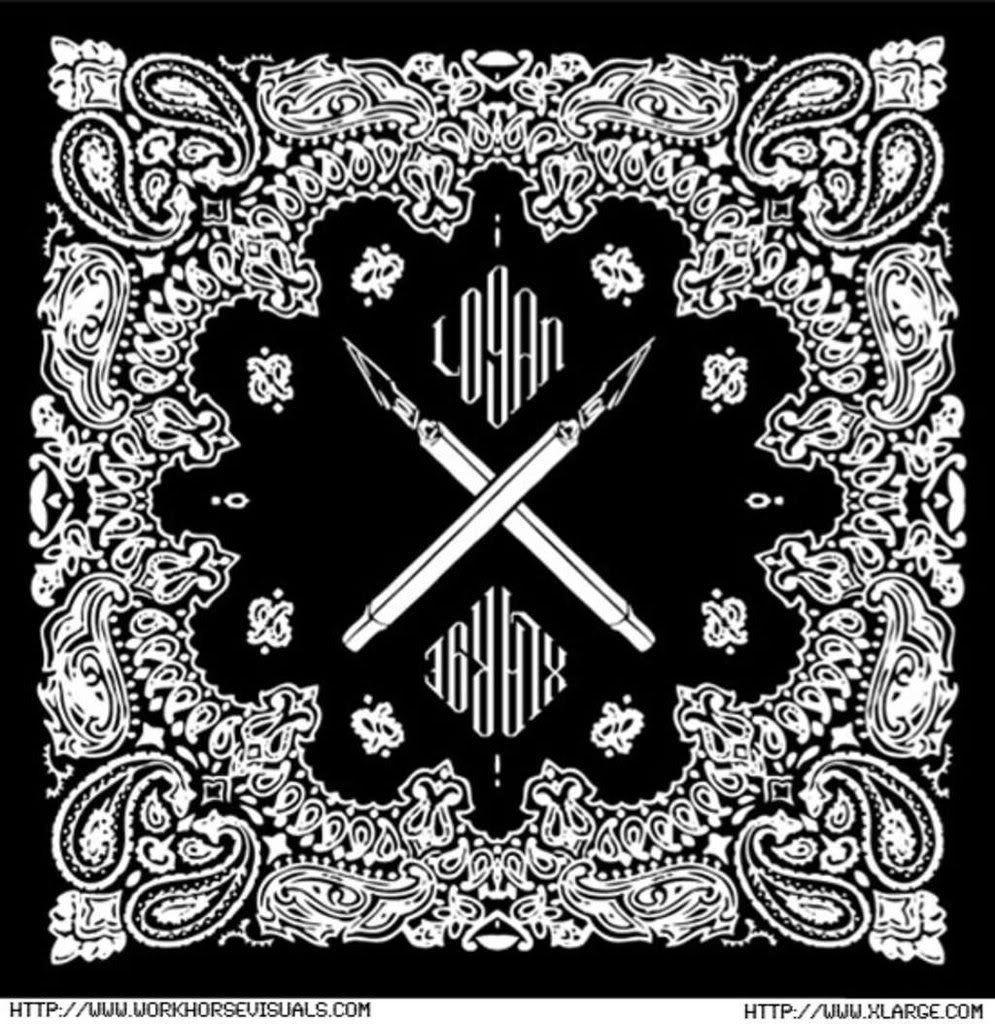 White Bandana Background Black bandana white. Design