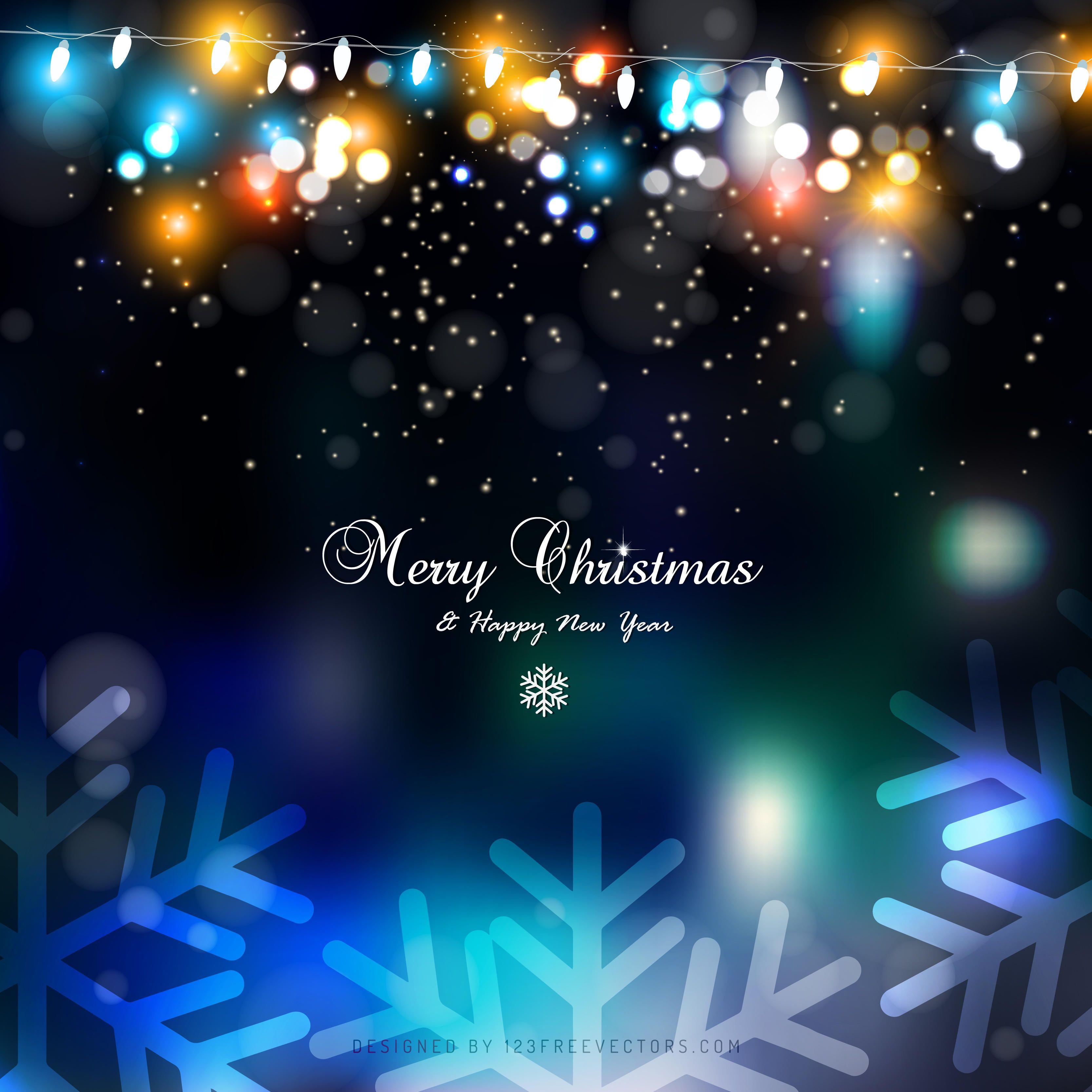 Dark Blue Christmas Lights Background GraphicsFreevectors