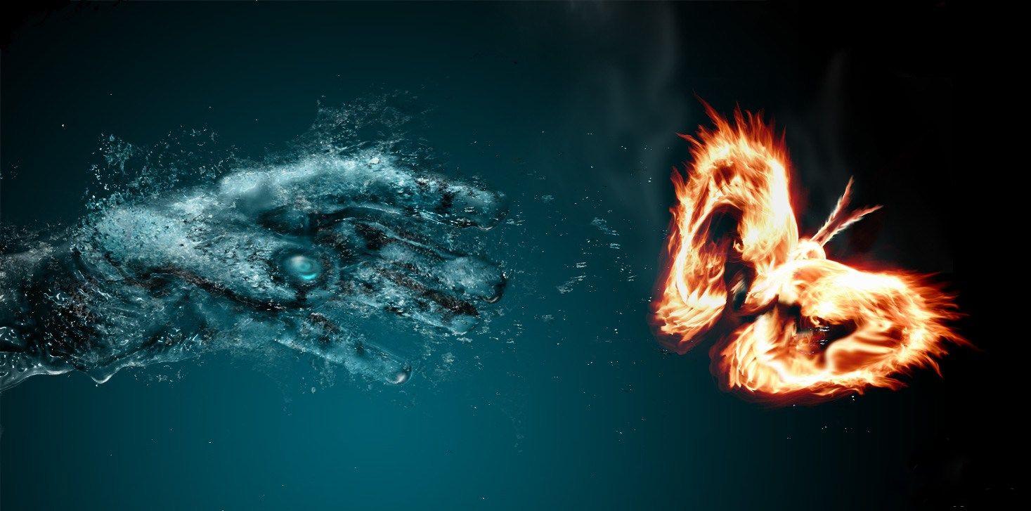 Fire And Water Wallpaper Background