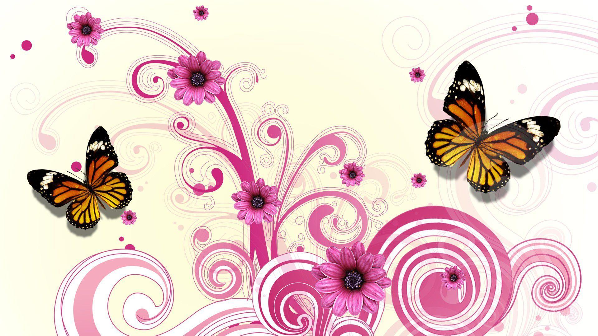 Abstract Orange Butterfly HD Image