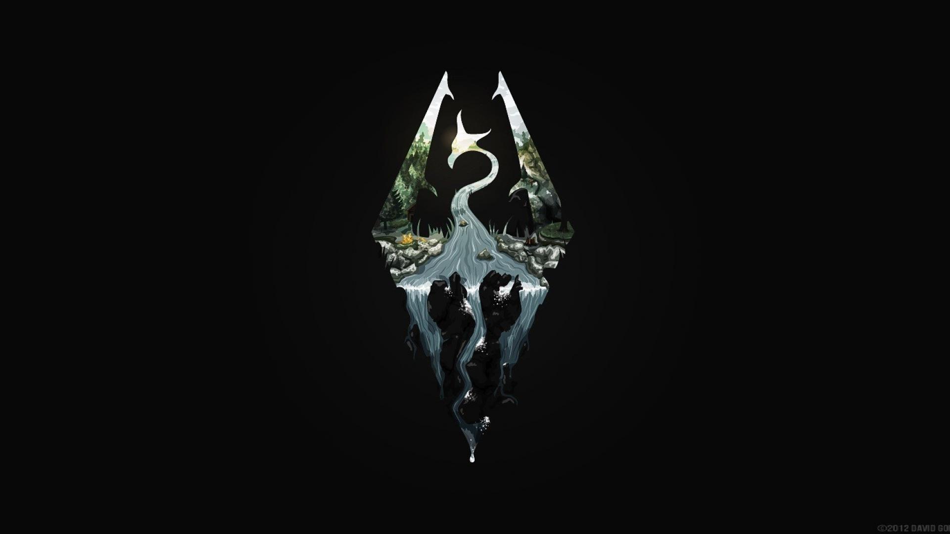 Dragons logos the elder scrolls v: skyrim wallpaper