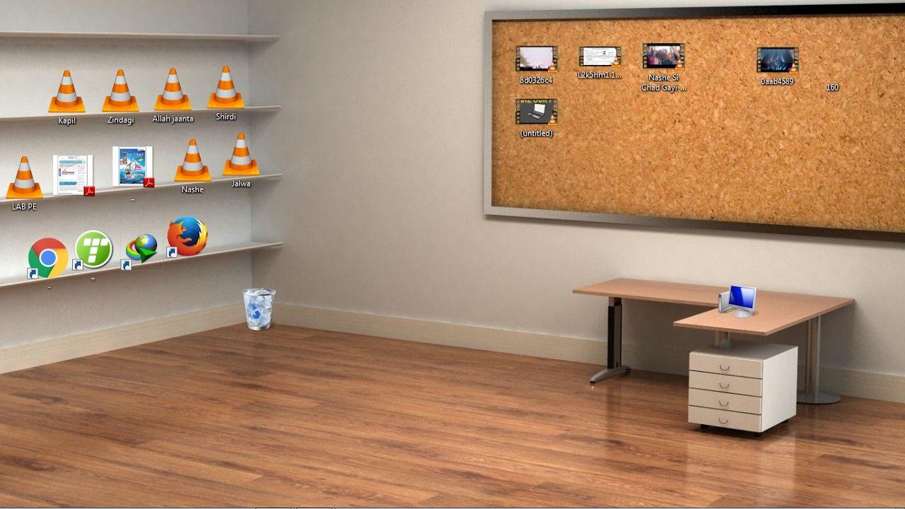 best theme for desktop, Classic 3D Desktop Workplace Wallpaper