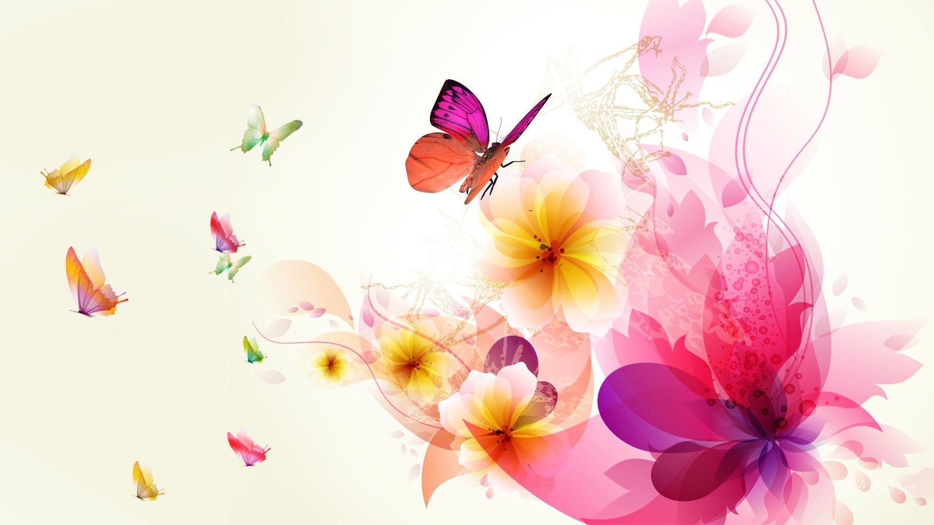 Abstract Flowers Wallpaper
