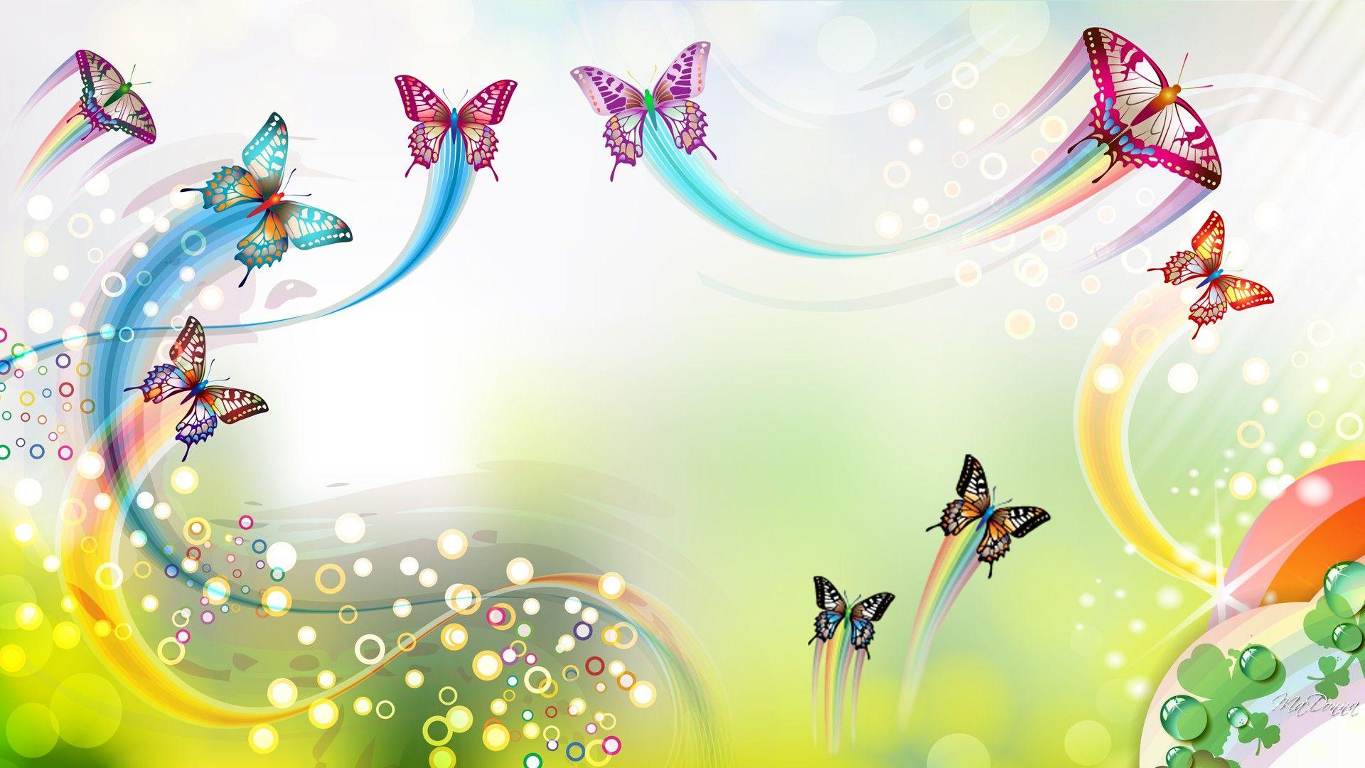 Colorful Butterflies HD Wallpaper