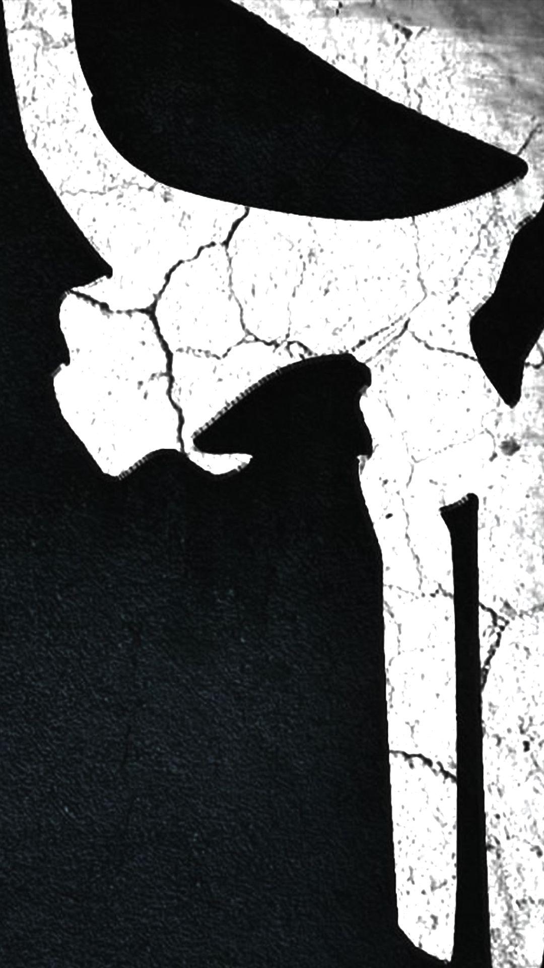 The Punisher Skull Black Background 1080p  Wallpaper