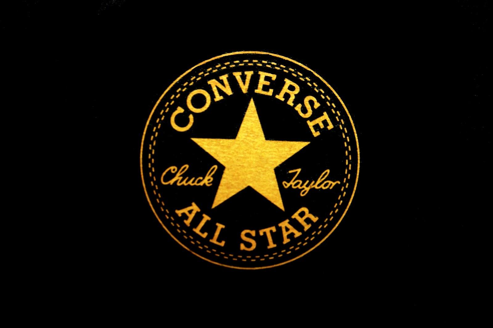 Yellow Converse All Star Chuck Taylor Logo Centre Black Background
