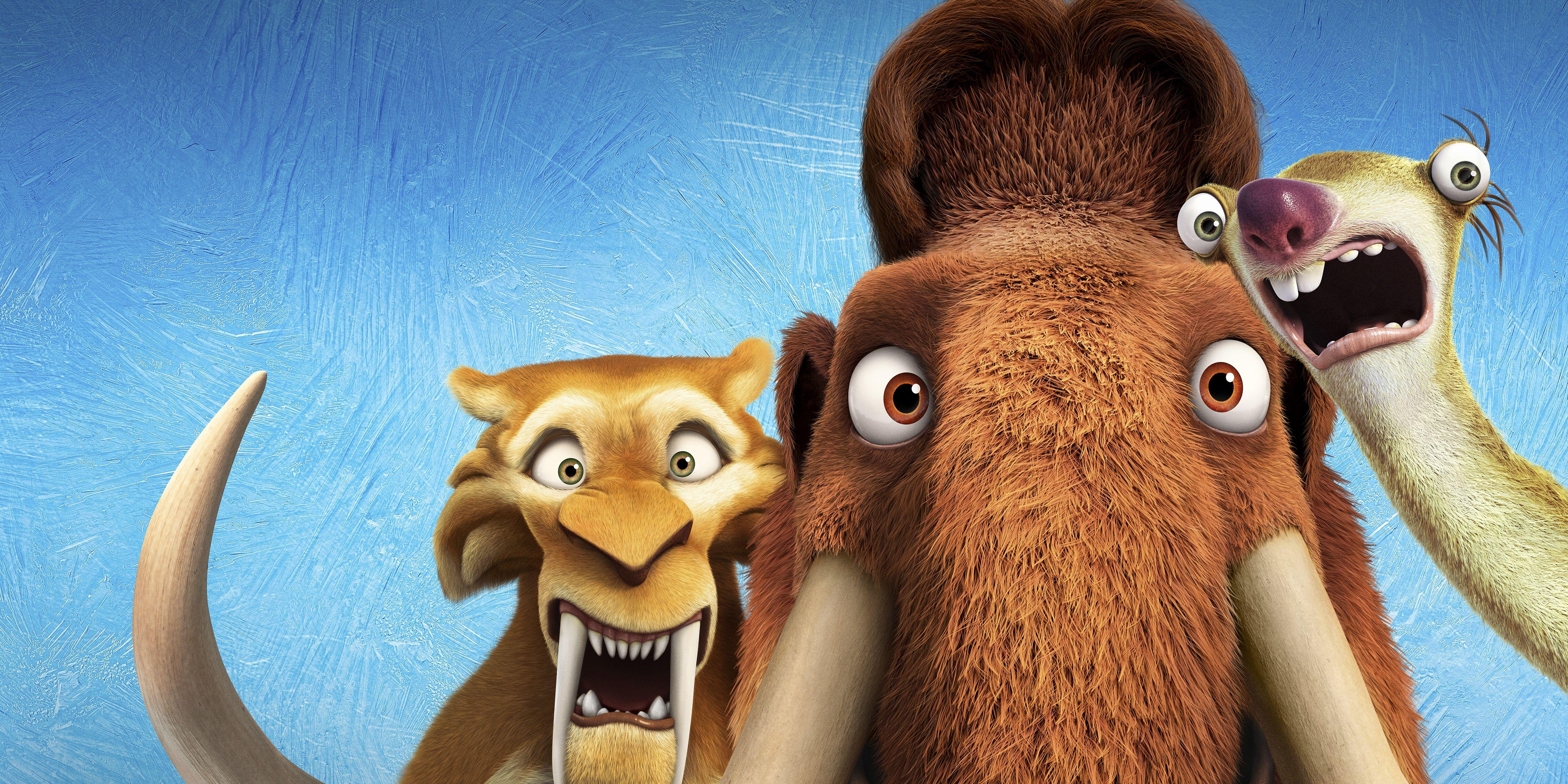 Wallpaper Ice Age Collision Course, Diego, Manny, Sid, 4K, Ice Age