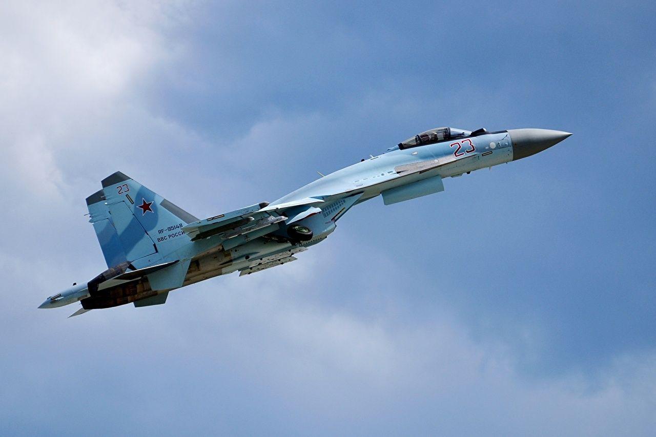 Image Sukhoi Su 35 Fighter Aircraft Airplane Sky Flight Aviation