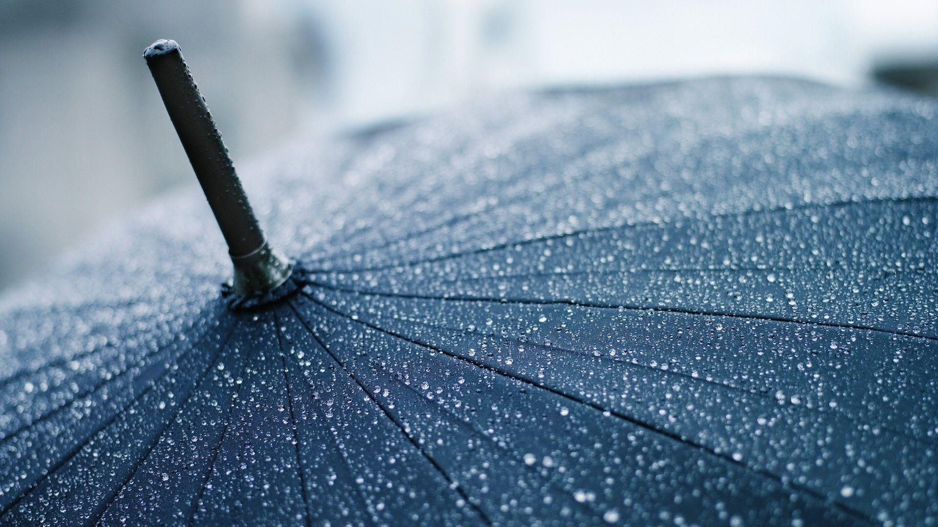 Download Wallpaper 1920x1080 umbrella, rain, drops, cane, clouds