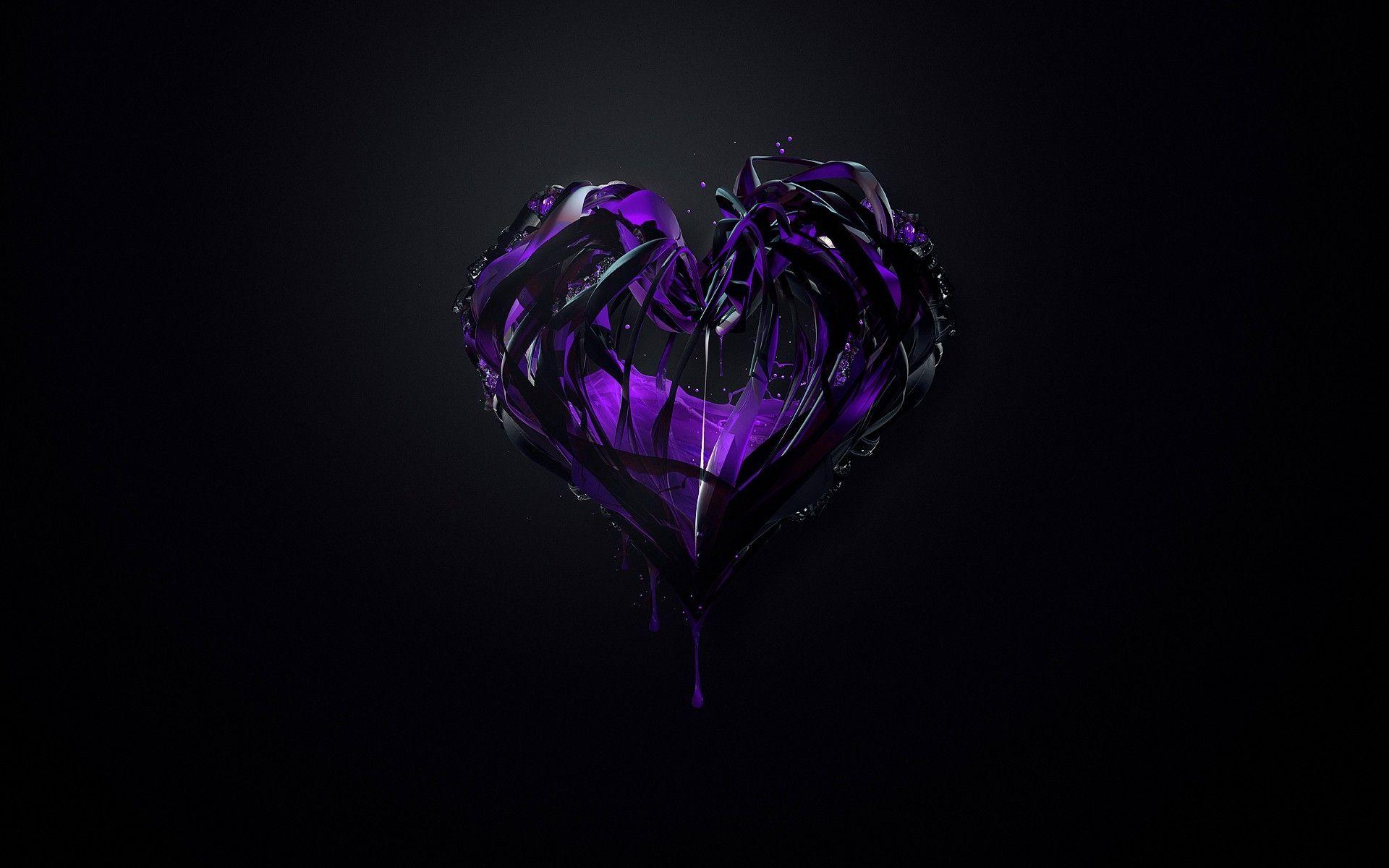 Abstract Purple Heart HD Wallpaper. Background Imagex1200