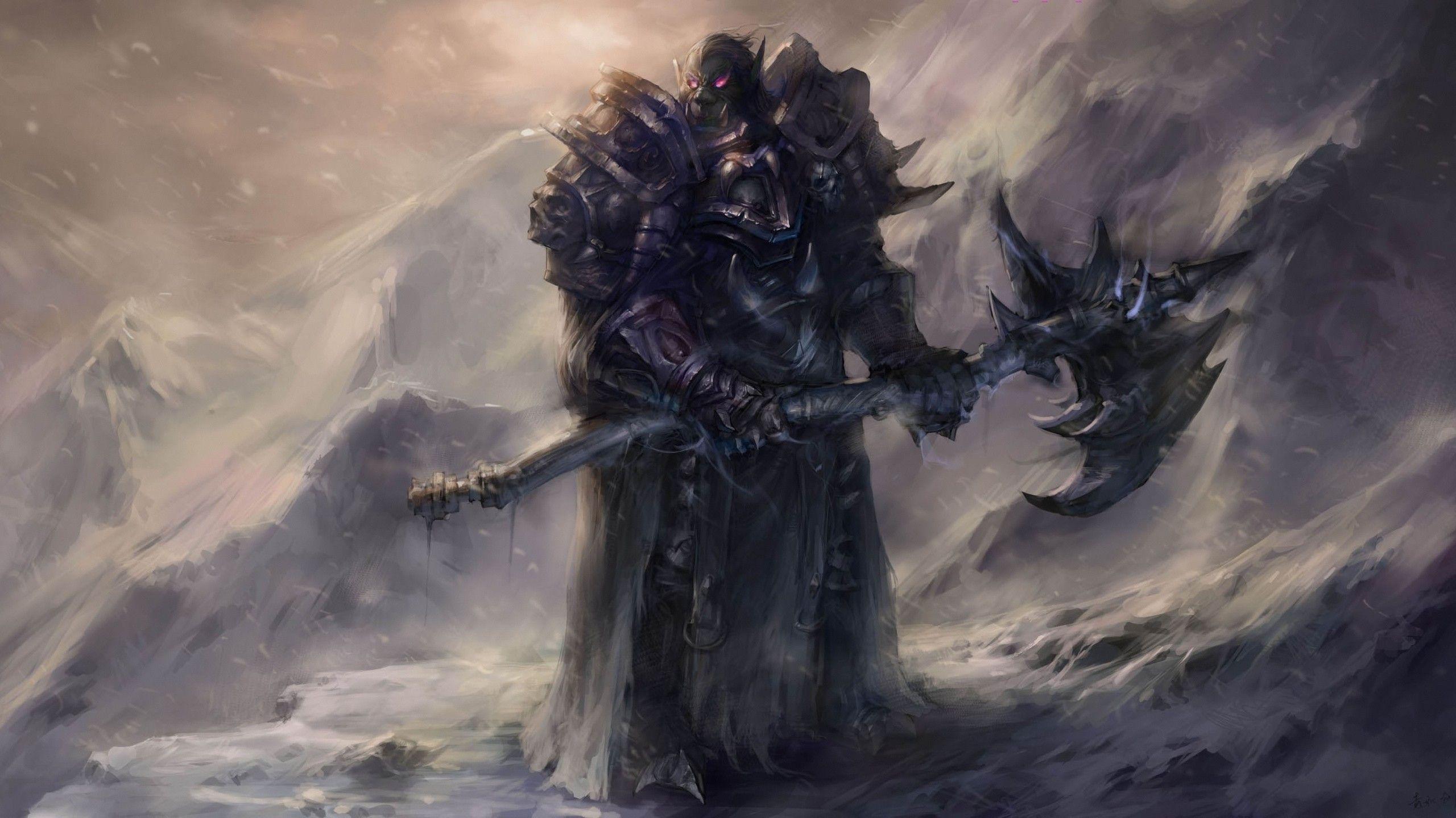 Video games world of warcraft fantasy art armor axes artwork
