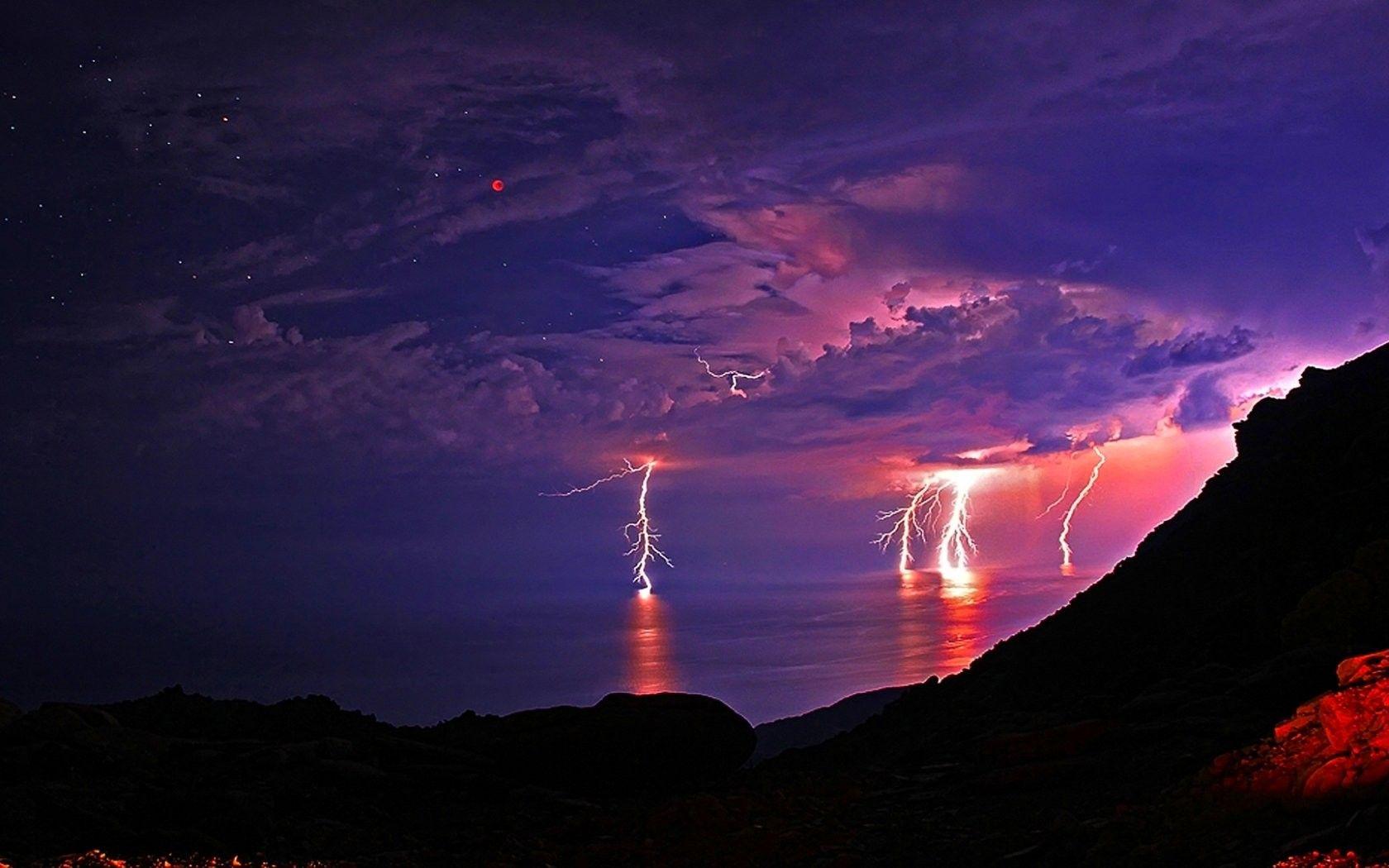 Sky: Lightning Clouds Storm Thunderstorm Nature Sky Rain 1920x1200